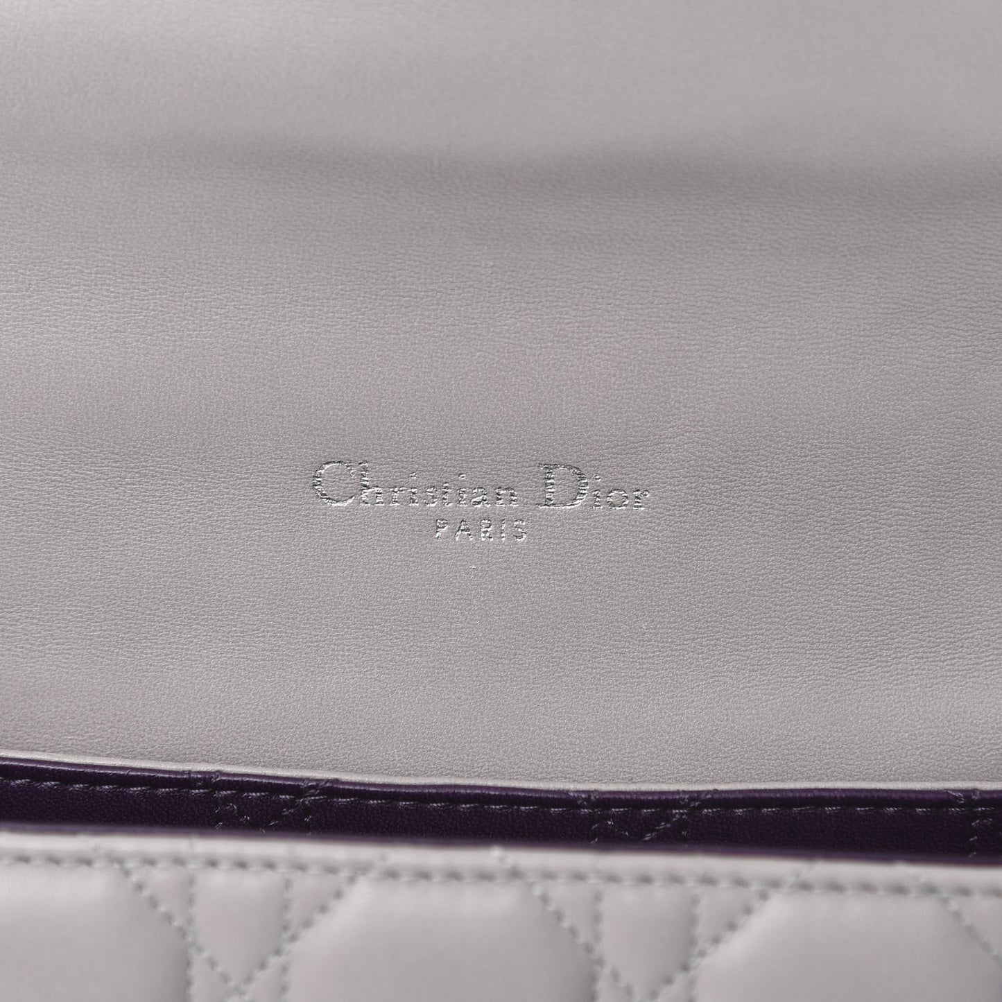 Lambskin Cannage Medium Miss Dior Flap Grey