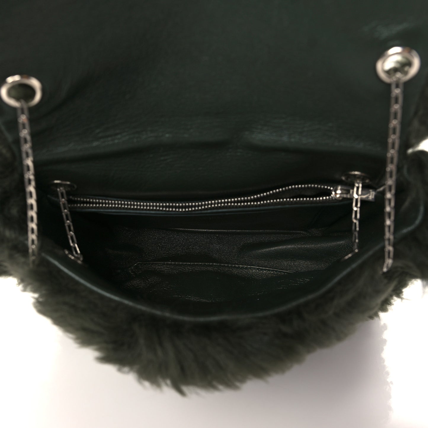 Shearling Small Shoulder Bag Dark Green