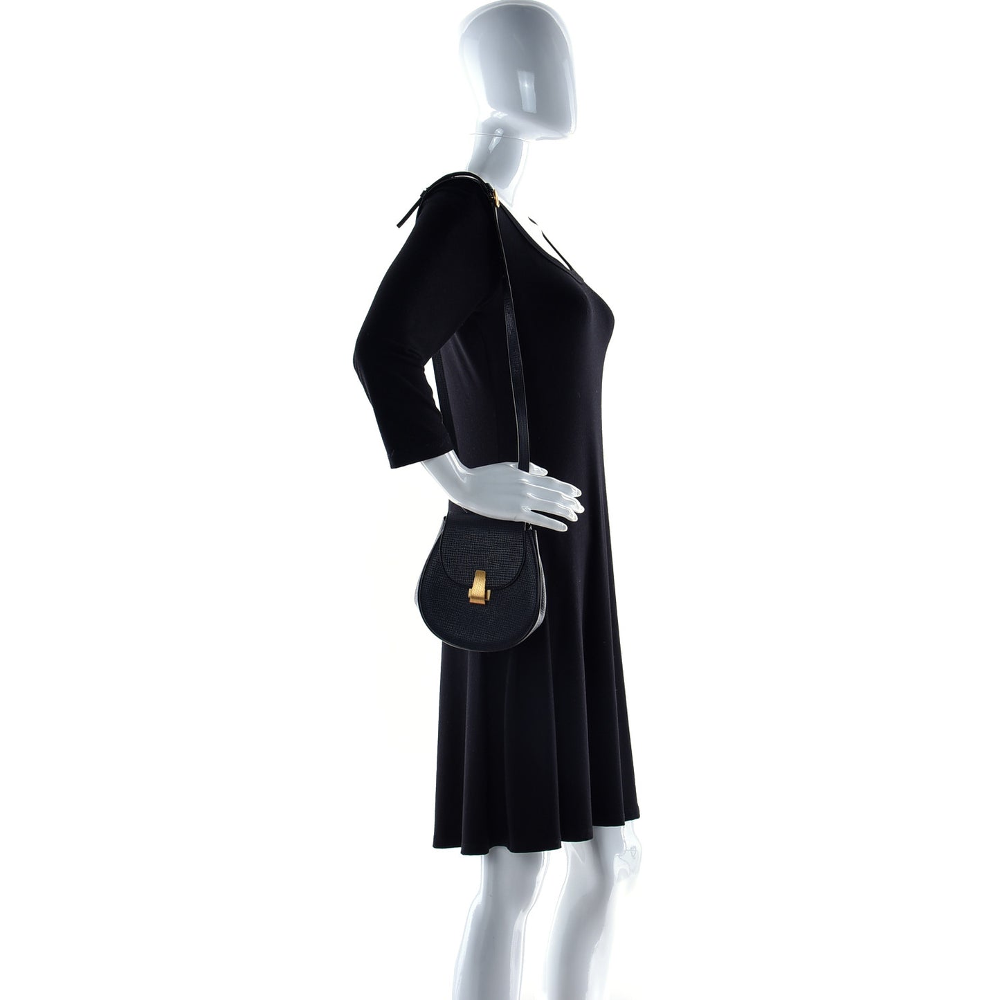 Palmellato Calfskin Rounded Belt Bag Black