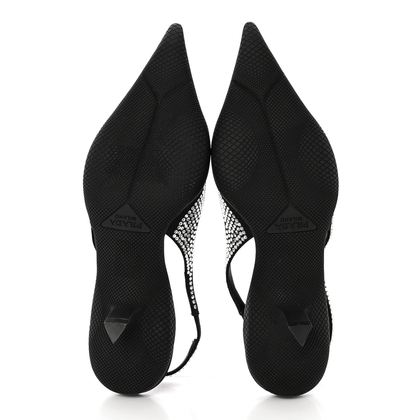 Satin Crystal Logo 45mm Slingback Pumps 36.5 Cristal