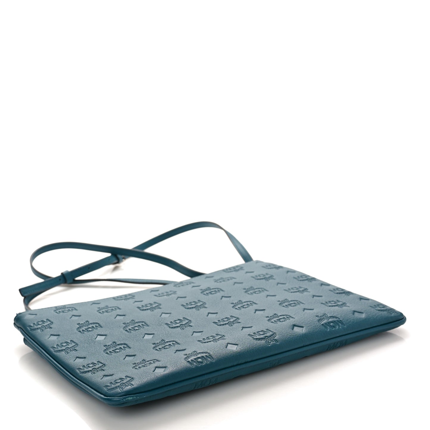 Calfskin Ottomar Monogram Medium Crossbody Pouch Deep Teal