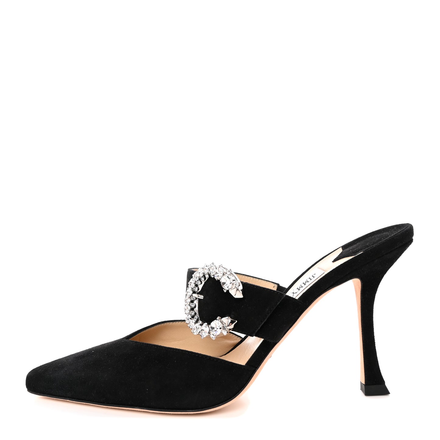 Suede Crystal Marta 90 Mules 39 Black