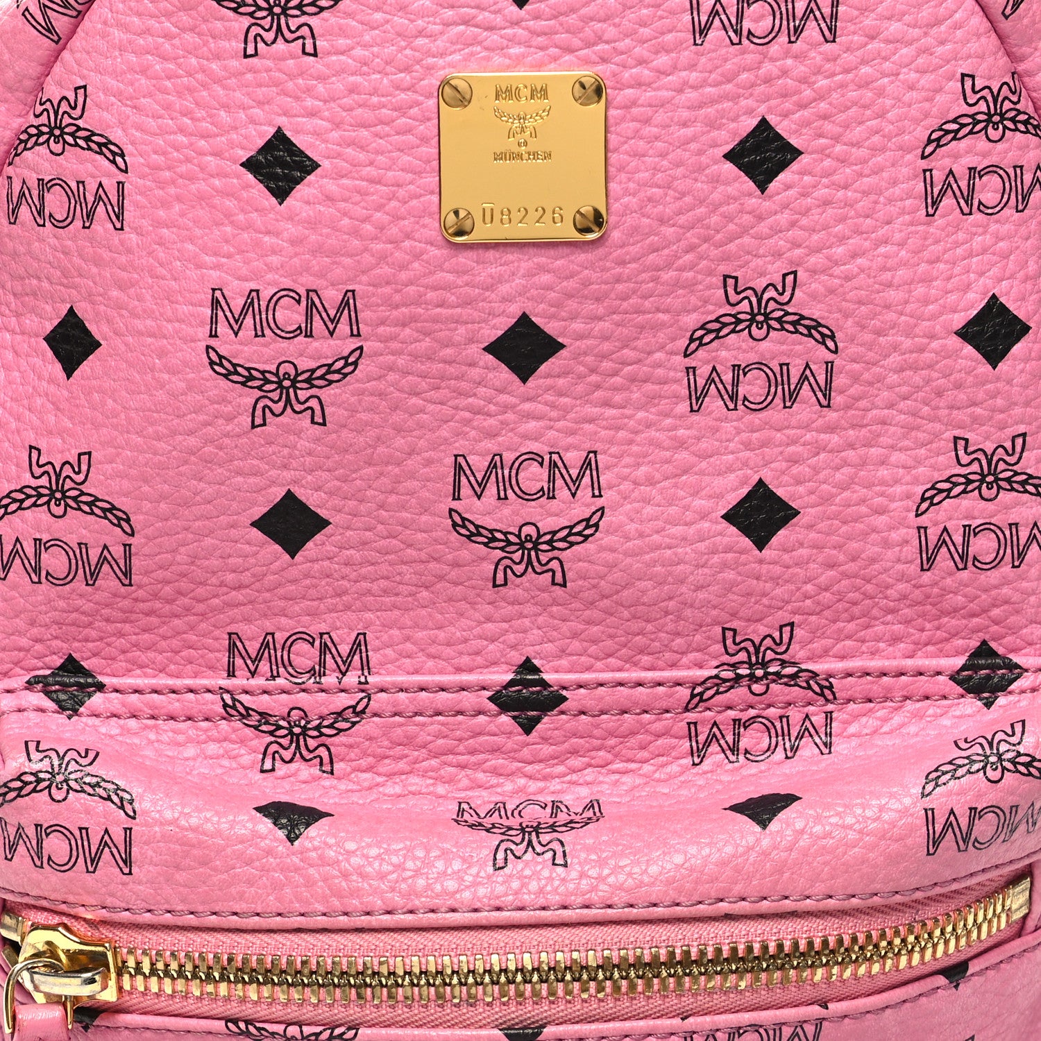 MCM Visetos Small Side Stud Stark Backpack Pink 7 of 10