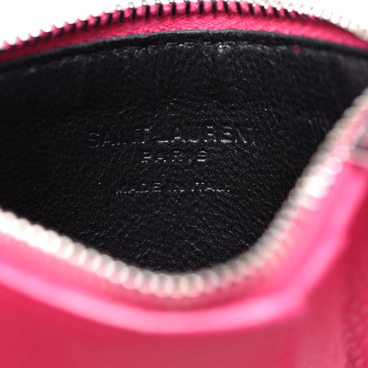 Grained Calfskin 5 Fragments Zip Pouch Card Holder Bubblegum