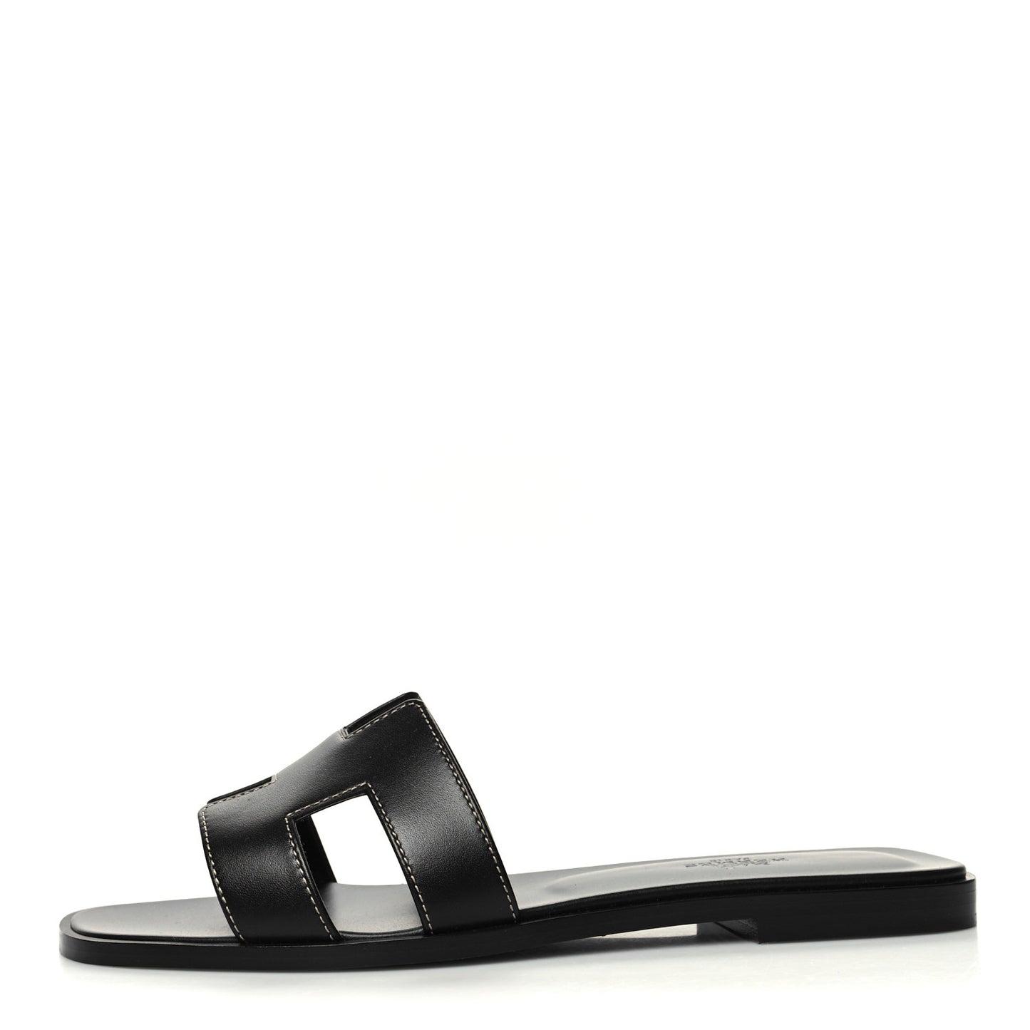 Box Calfskin Oran Sandals 38 Black