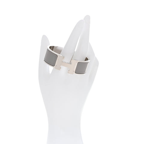 Enamel Wide Clic Clac H Bracelet PM Gris Macadam