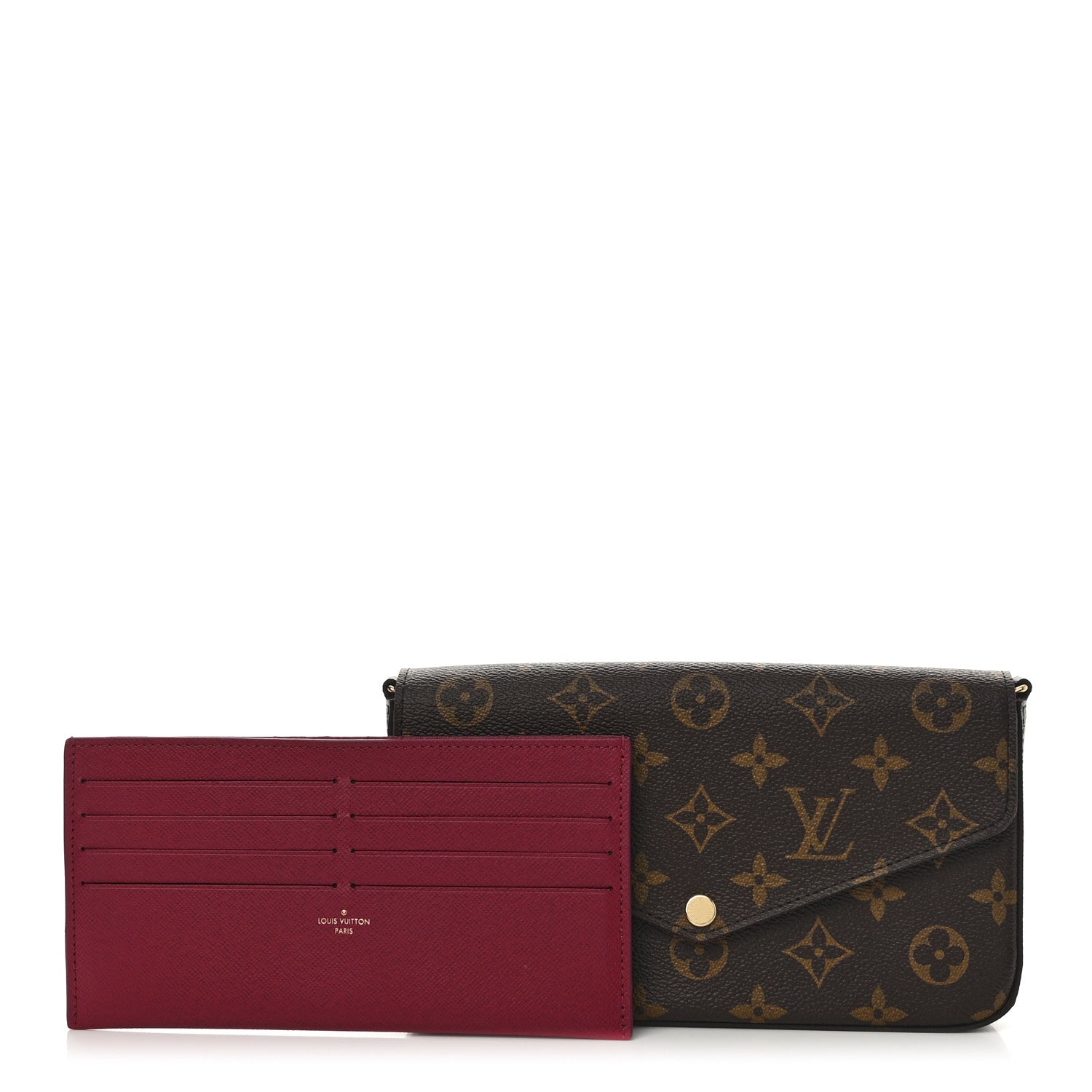 Louis Vuitton Monogram Pochette Felicie Chain Wallet Fuchsia 1 of 12