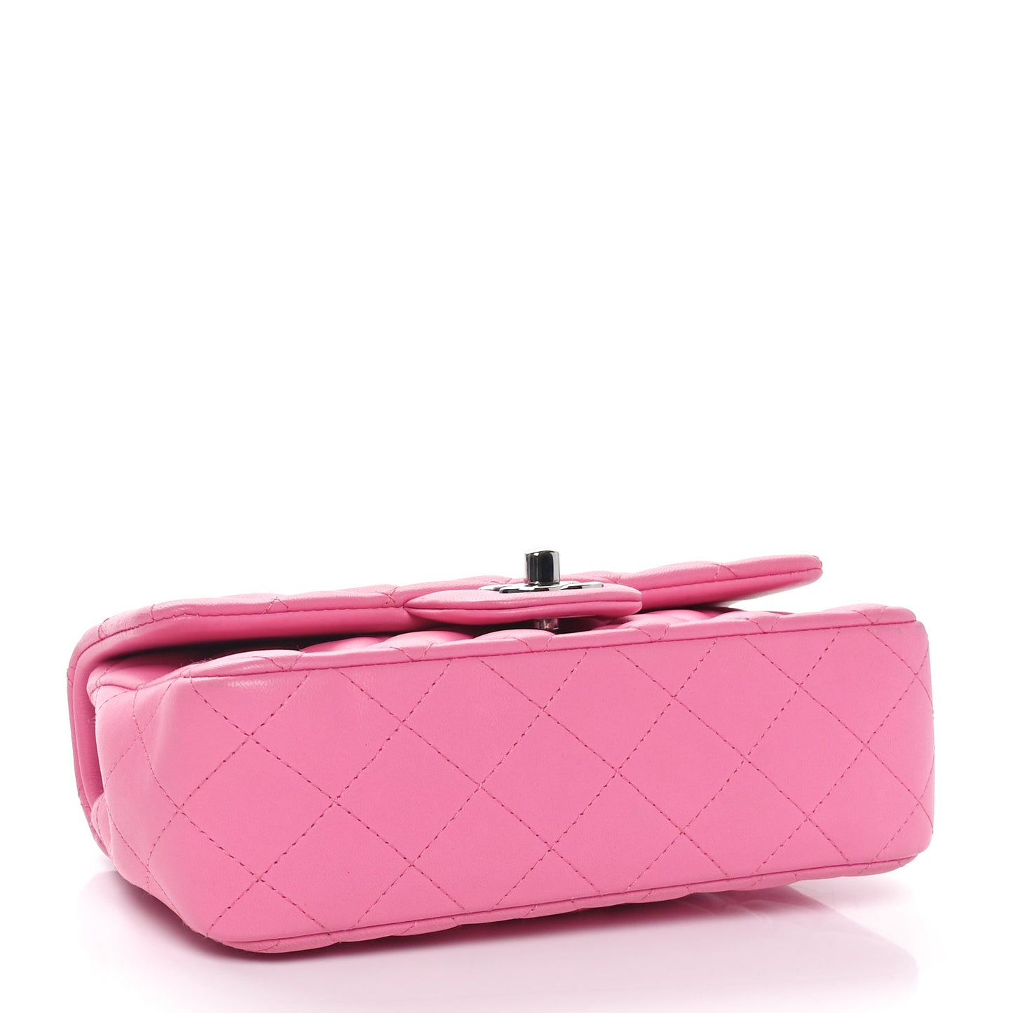 Lambskin Quilted Mini Rectangular Flap Pink