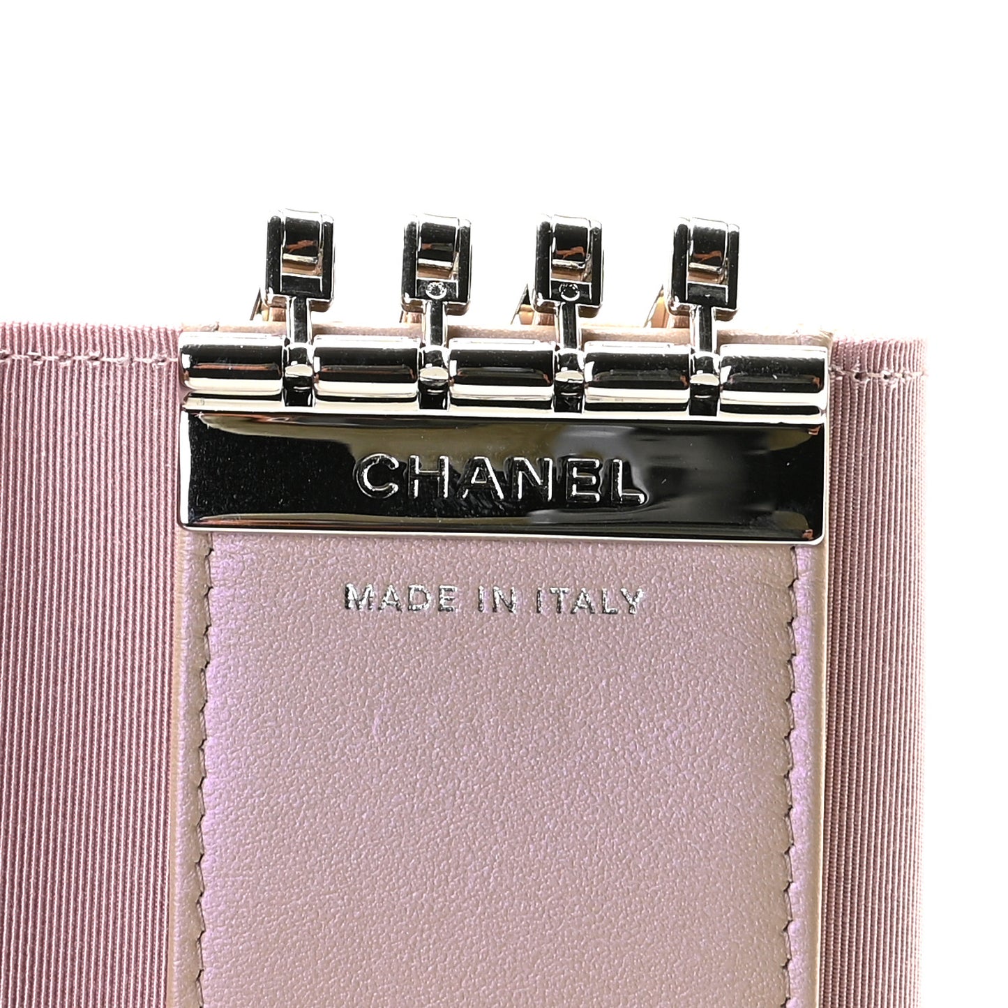 Iridescent Calfskin Quilted Classic 4 Key Holder Wallet Pink