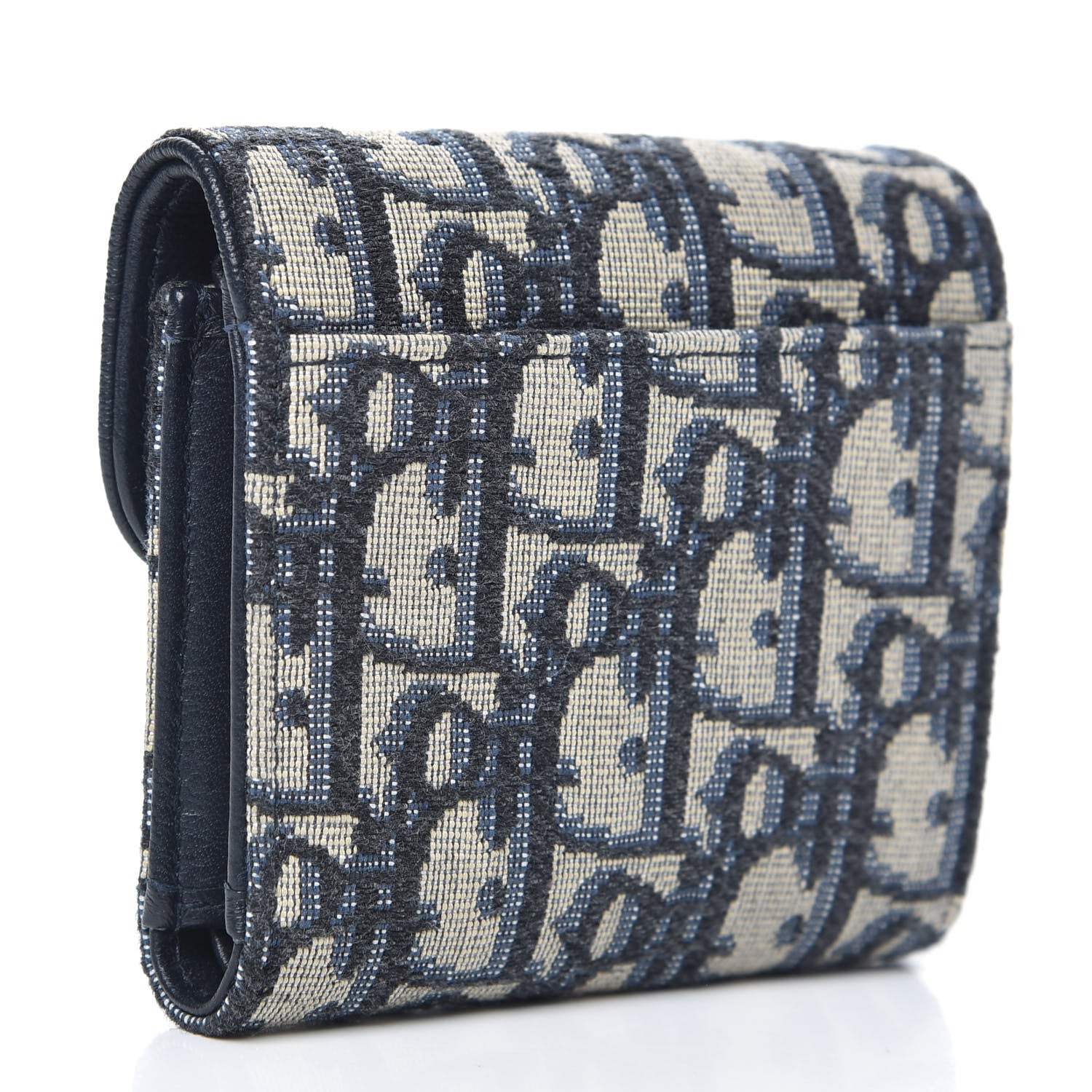 Christian Dior Oblique Saddle Lotus Wallet Blue 3 of 8