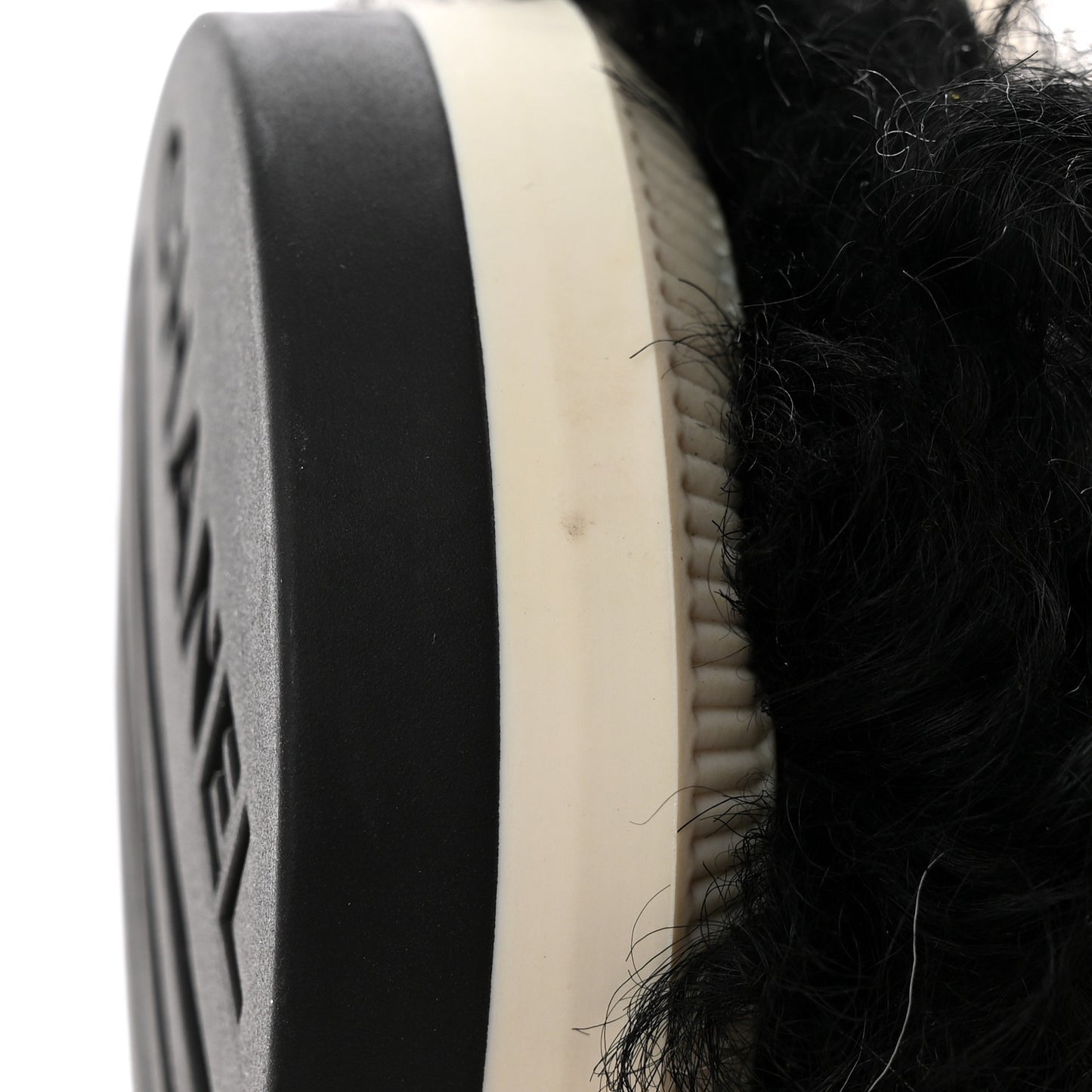 Shearling Sheepskin High Boots 35.5 Ivory Black