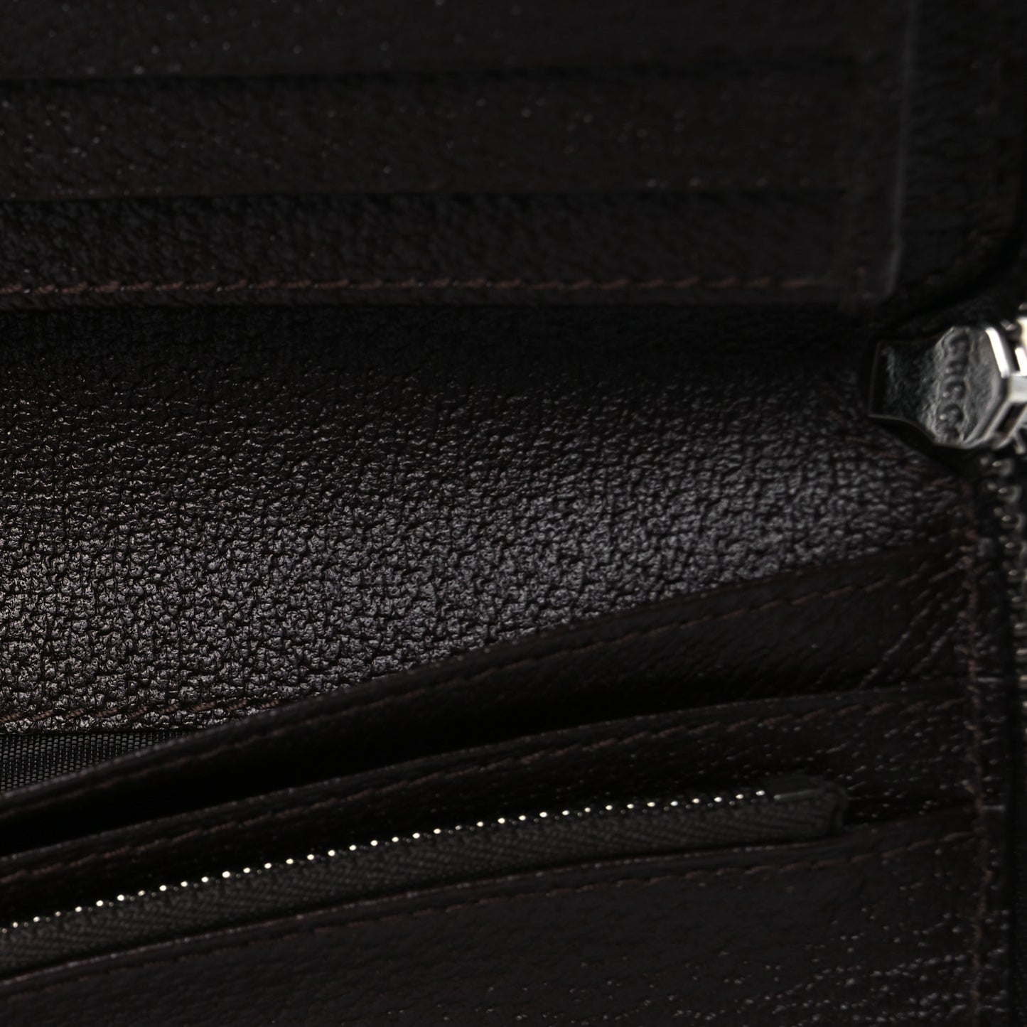 Monogram Metal Bar Zip Around Travel Wallet Dark Brown