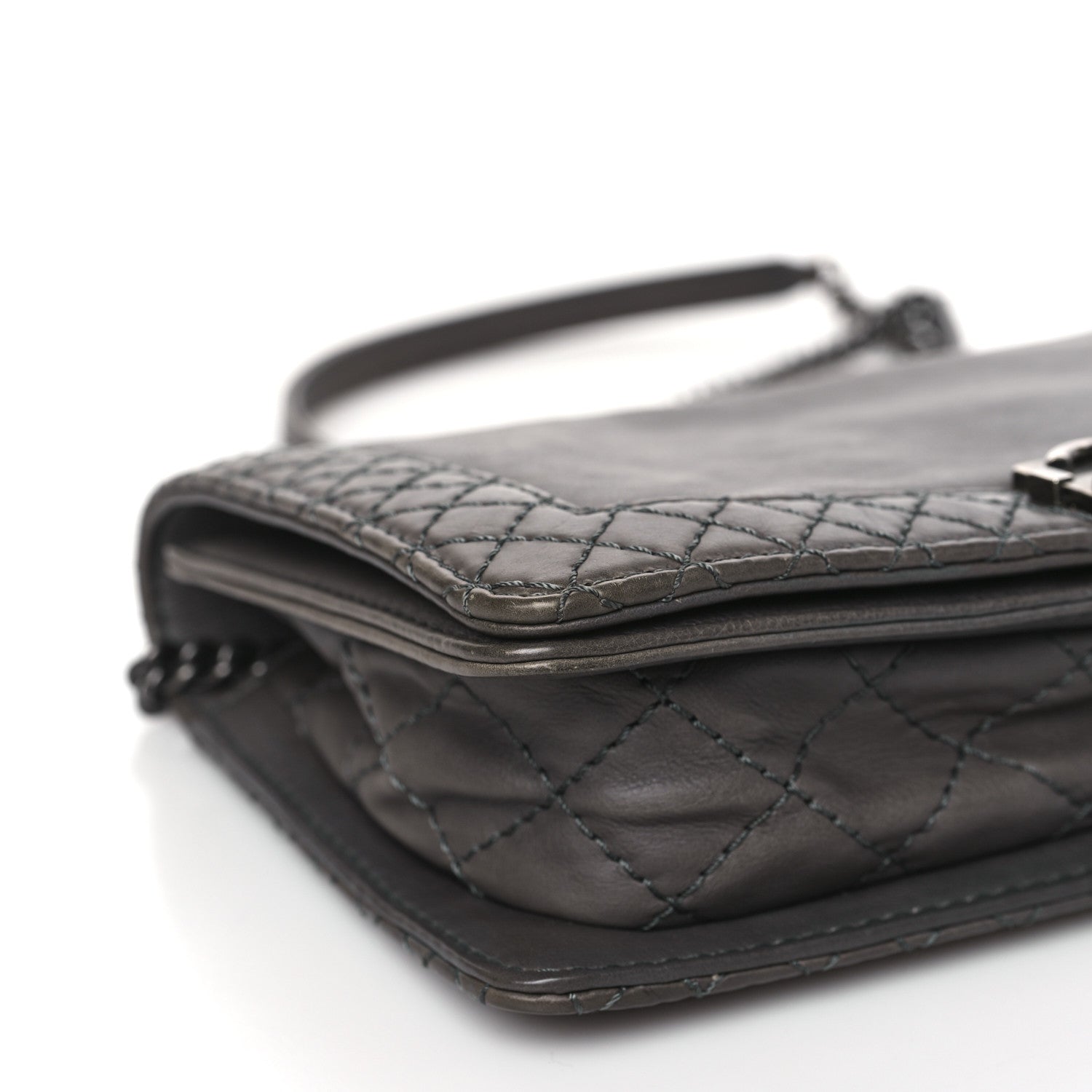 Chanel Calfskin Small Boy Reverso Flap Grey 8 of 9
