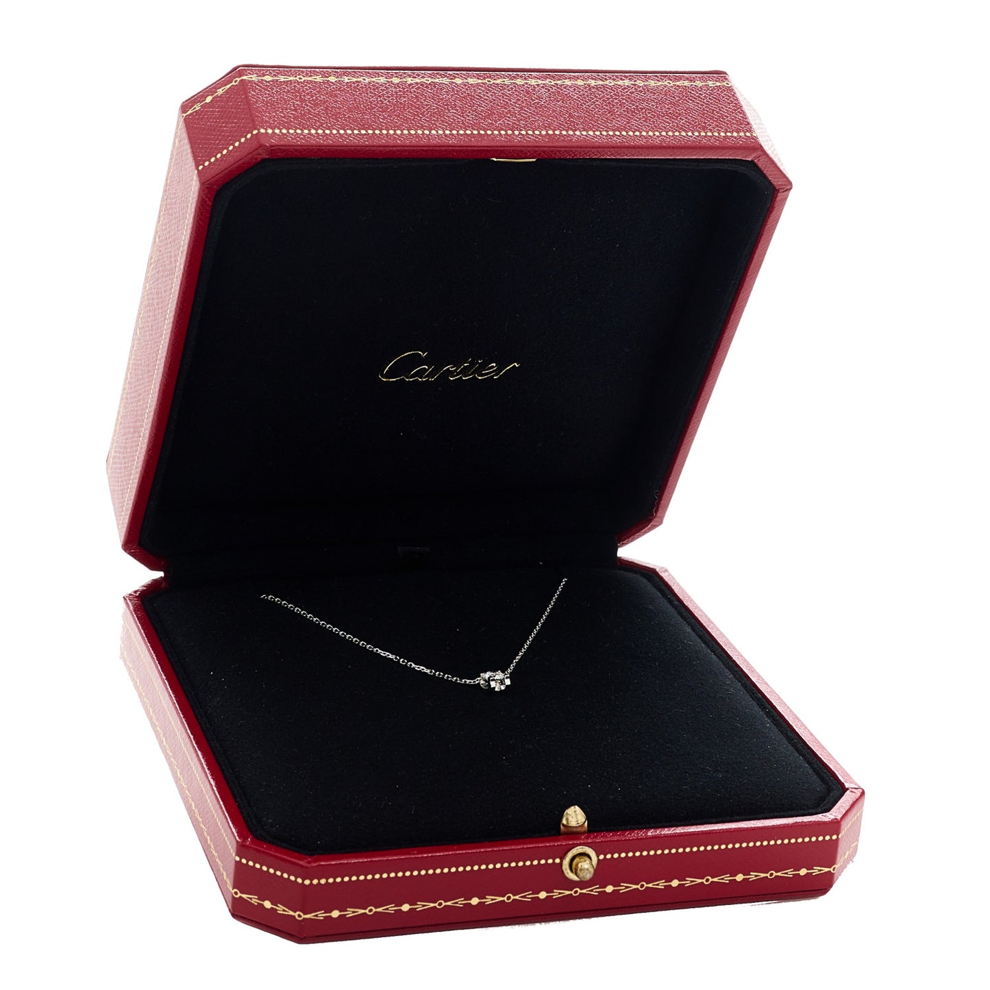 18K White Gold Diamond .31ct 1895 Solitaire Pendant Necklace