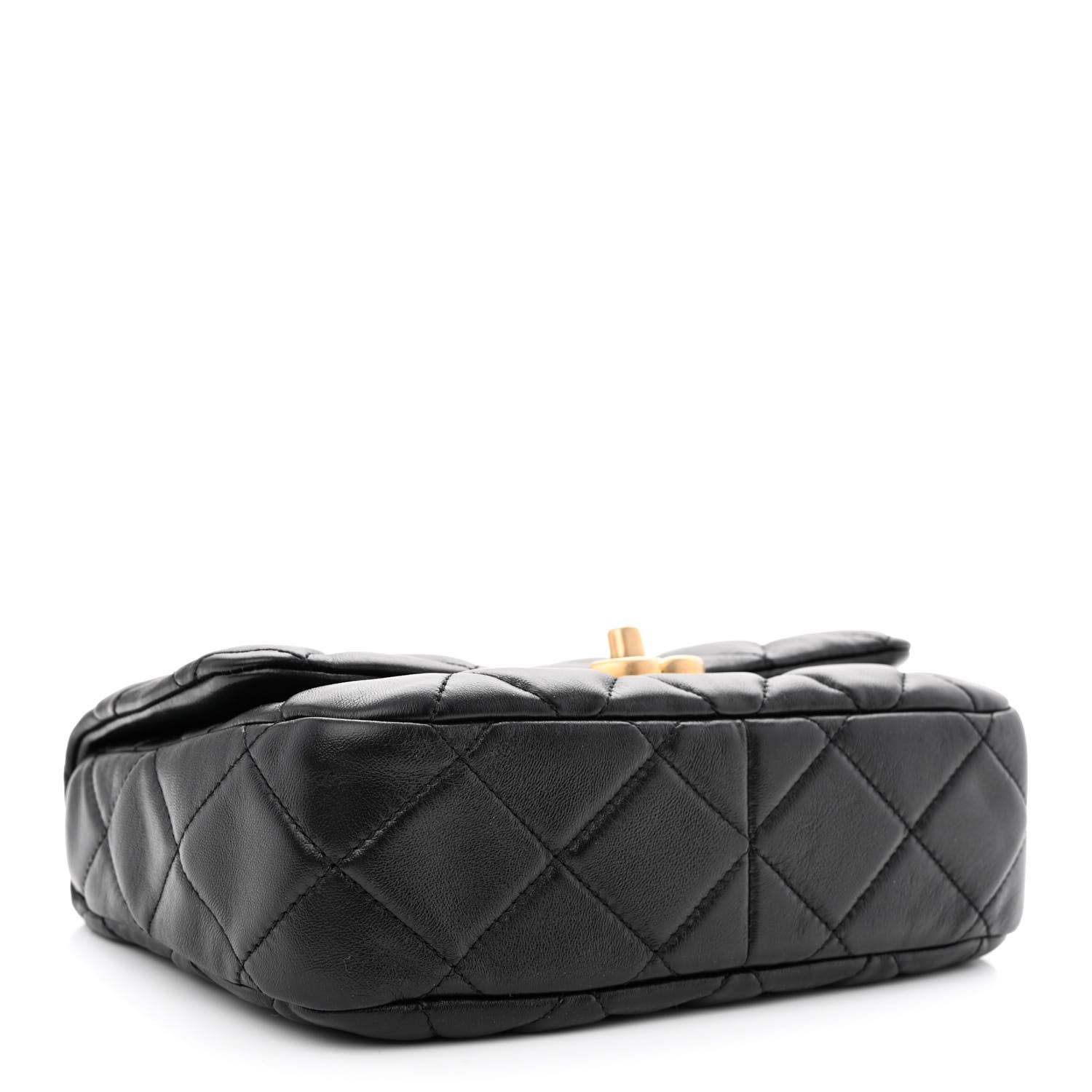 Chanel Lambskin Quilted Small Lacquered Chain Flap Black 4 of 10