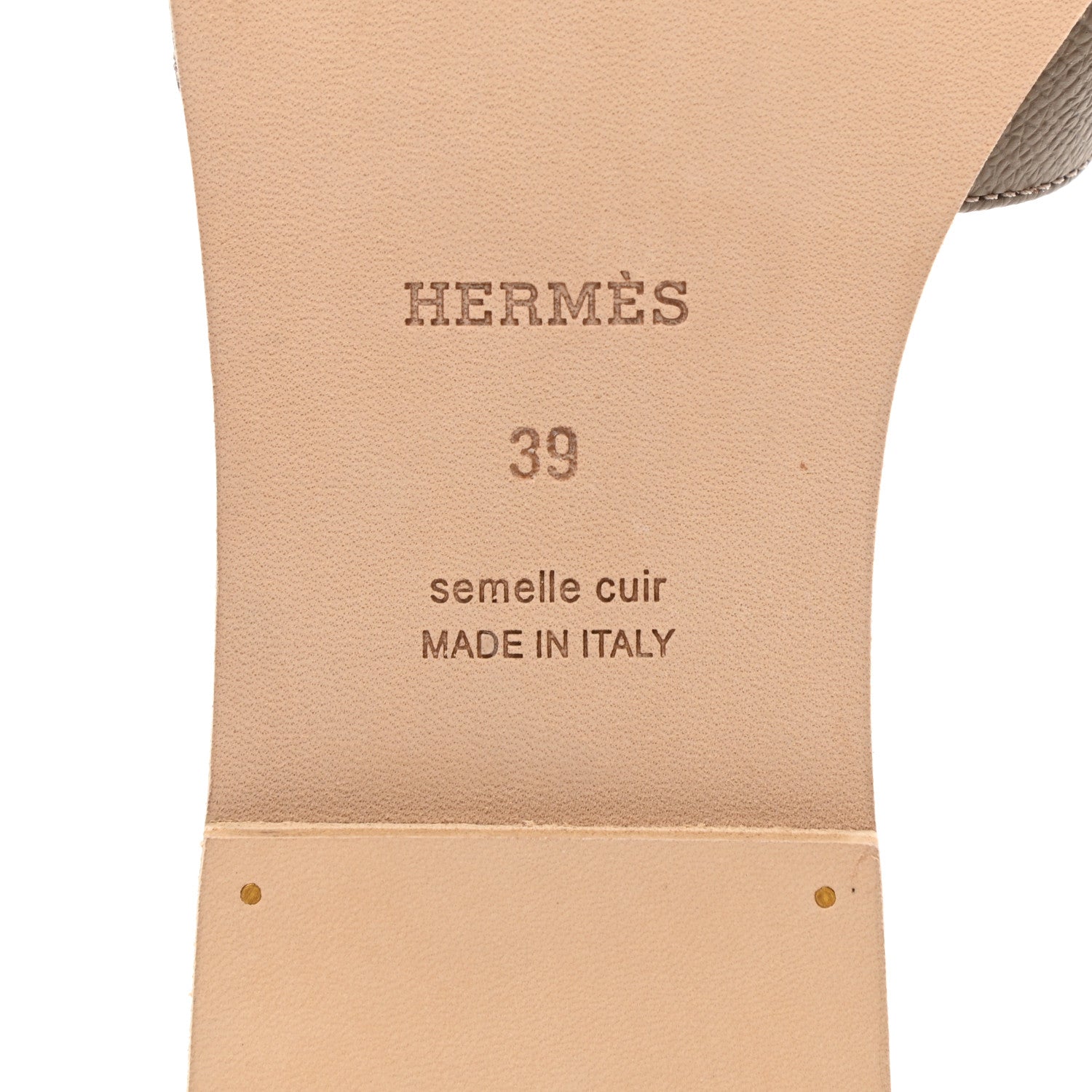 Hermes Epsom Oran Sandals 39 Etoupe 7 of 10