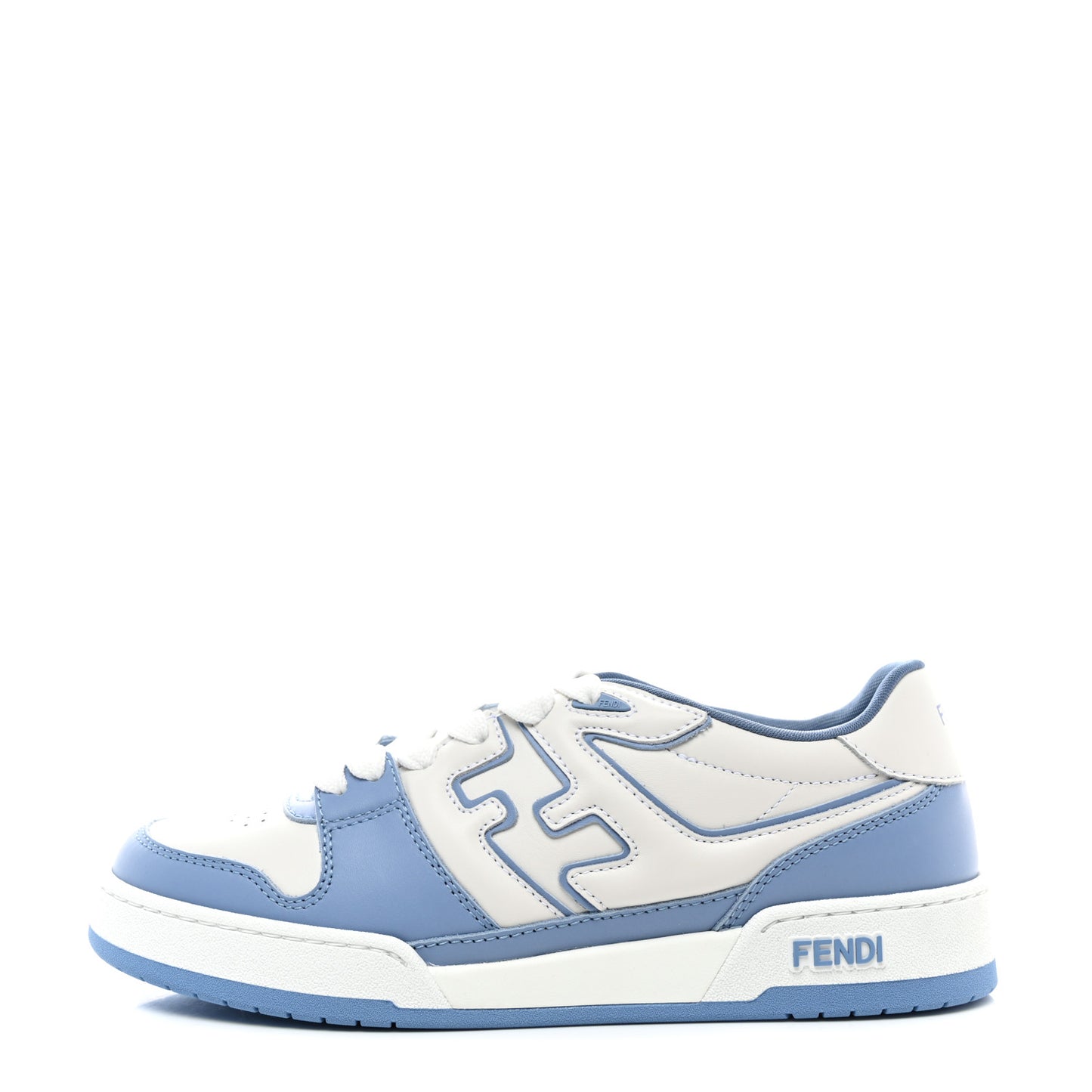 Calfskin Vitello Fendi Match Low Top Sneakers 39.5 Sky White