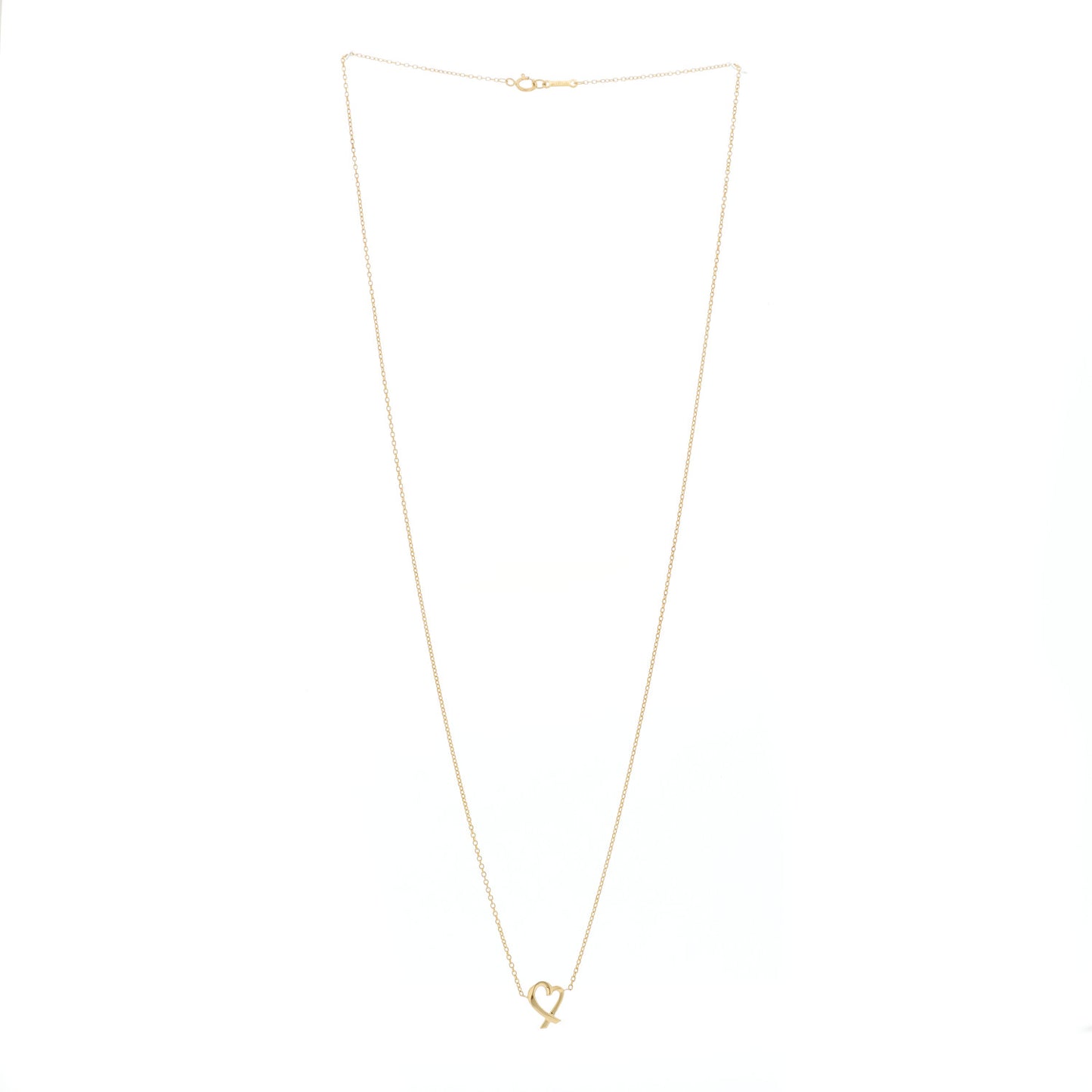 18K Yellow Gold Mini Paloma Picasso Loving Heart Pendant Necklace