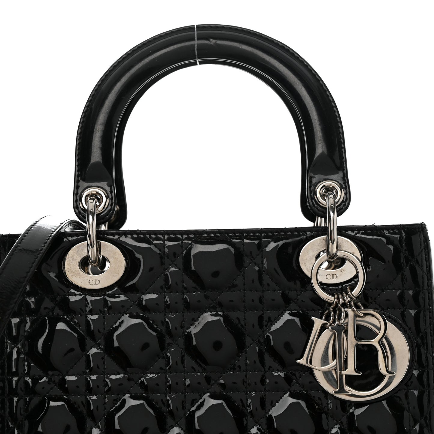 Patent Cannage Medium Lady Dior Black