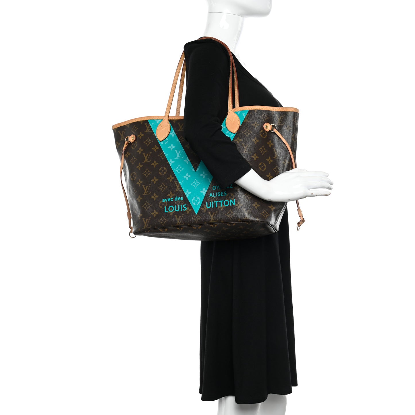 Monogram V Neverfull MM Turquoise