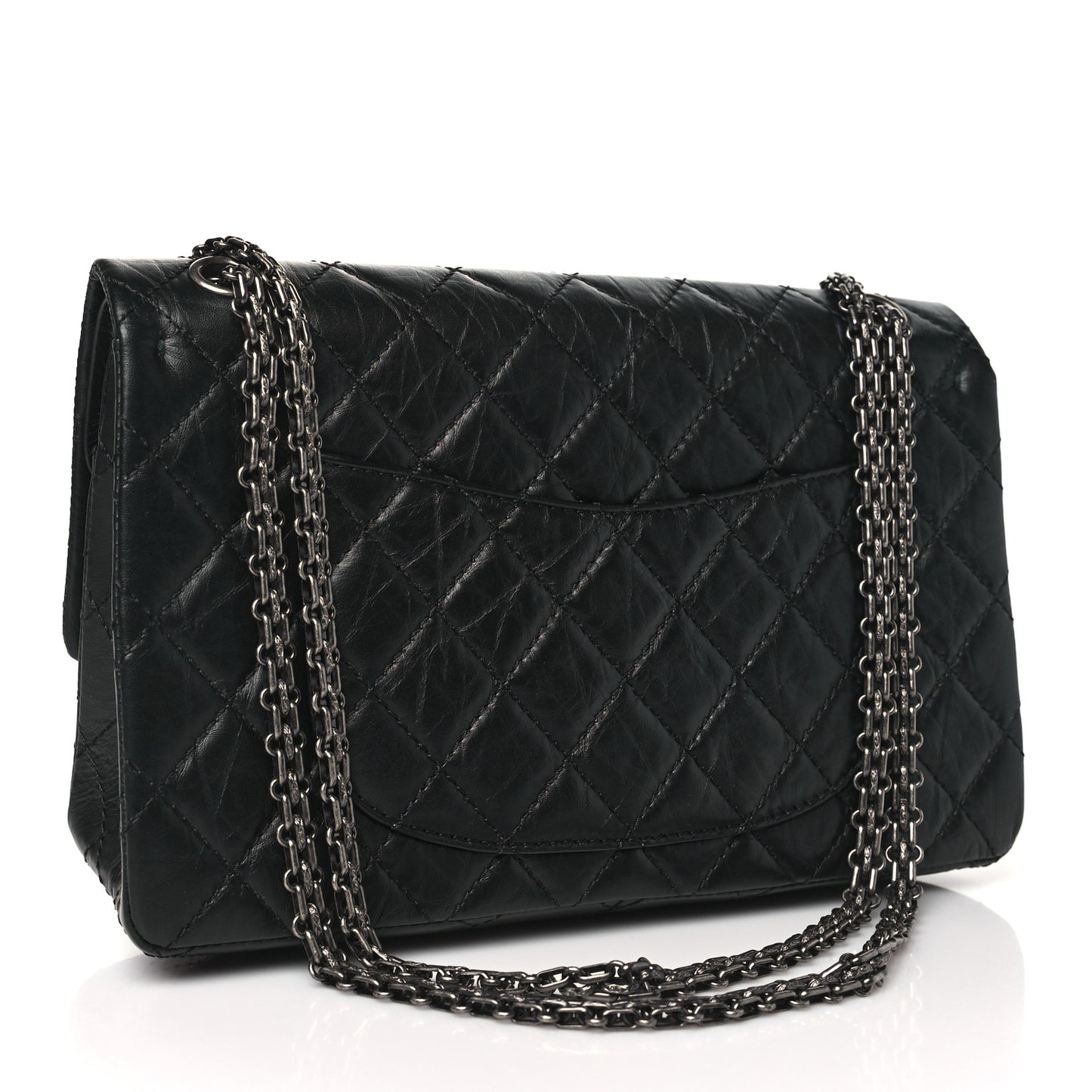 Aged Calfskin Quilted 2.55 Reissue 226 Flap Black