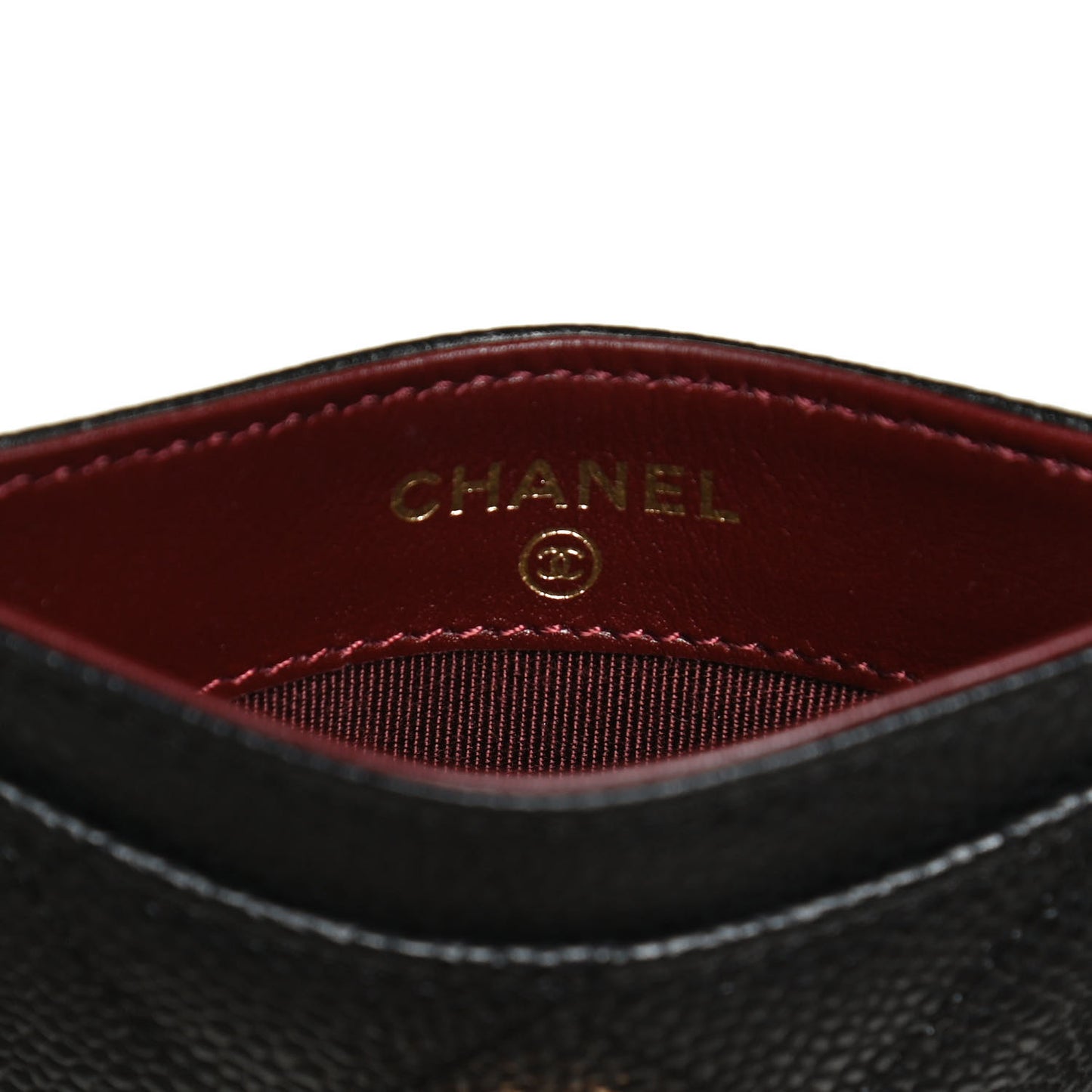 Caviar Quilted Card Holder Black