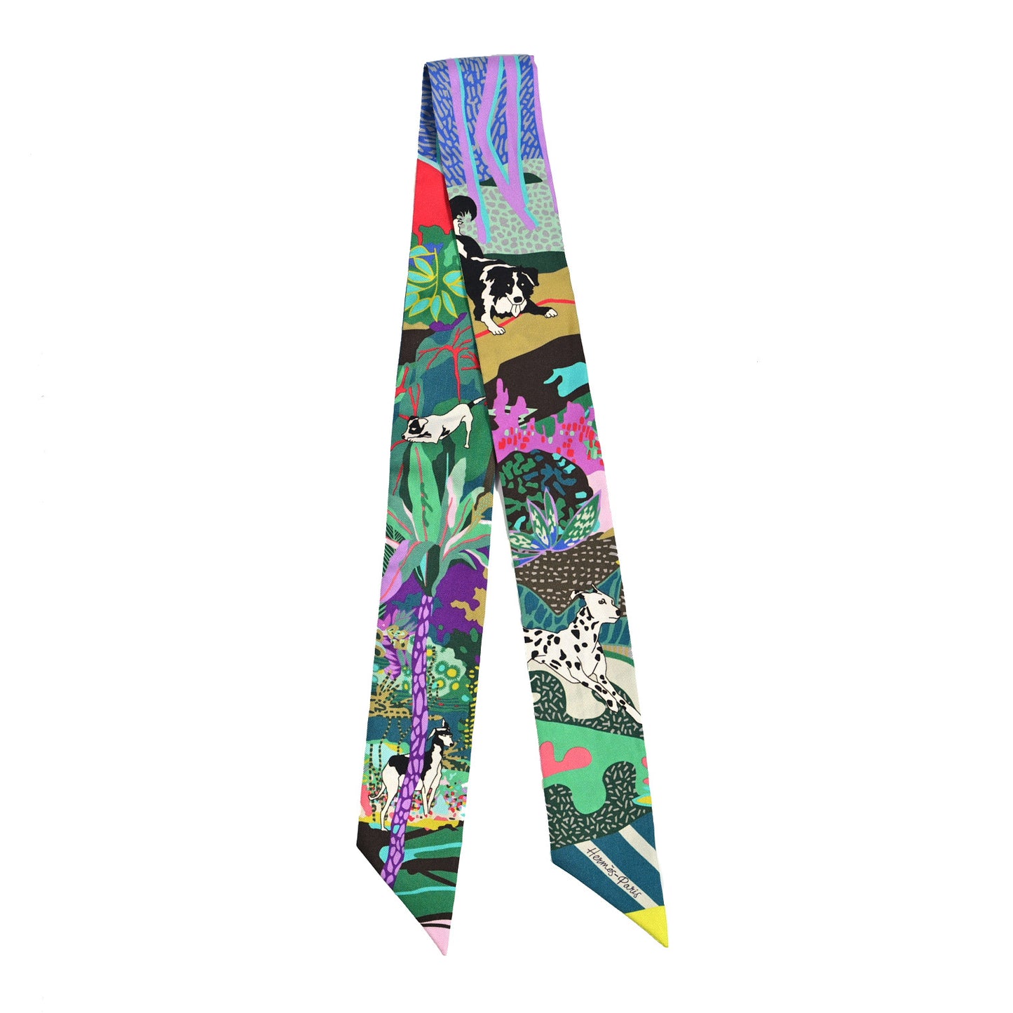 Silk En Liberte Twilly Vert Cyclamen Multicolor