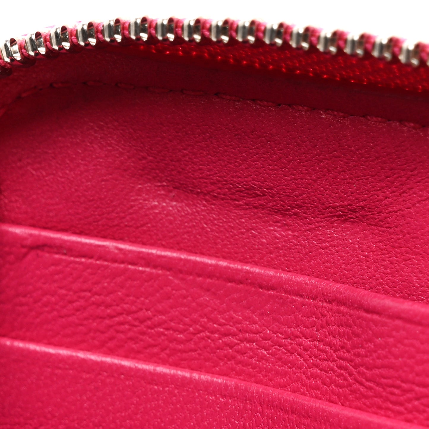 Lambskin Cannage Lady Dior Zip Wallet Fuchsia