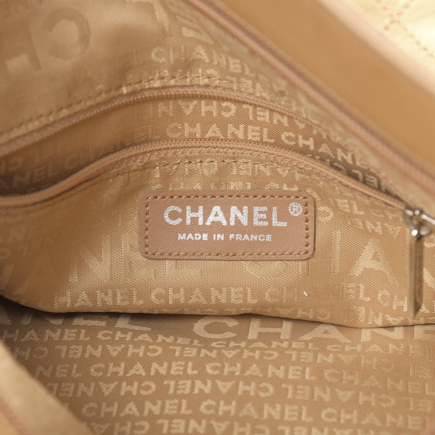 Lambskin Stitched Medium Ultimate Soft Tote Beige