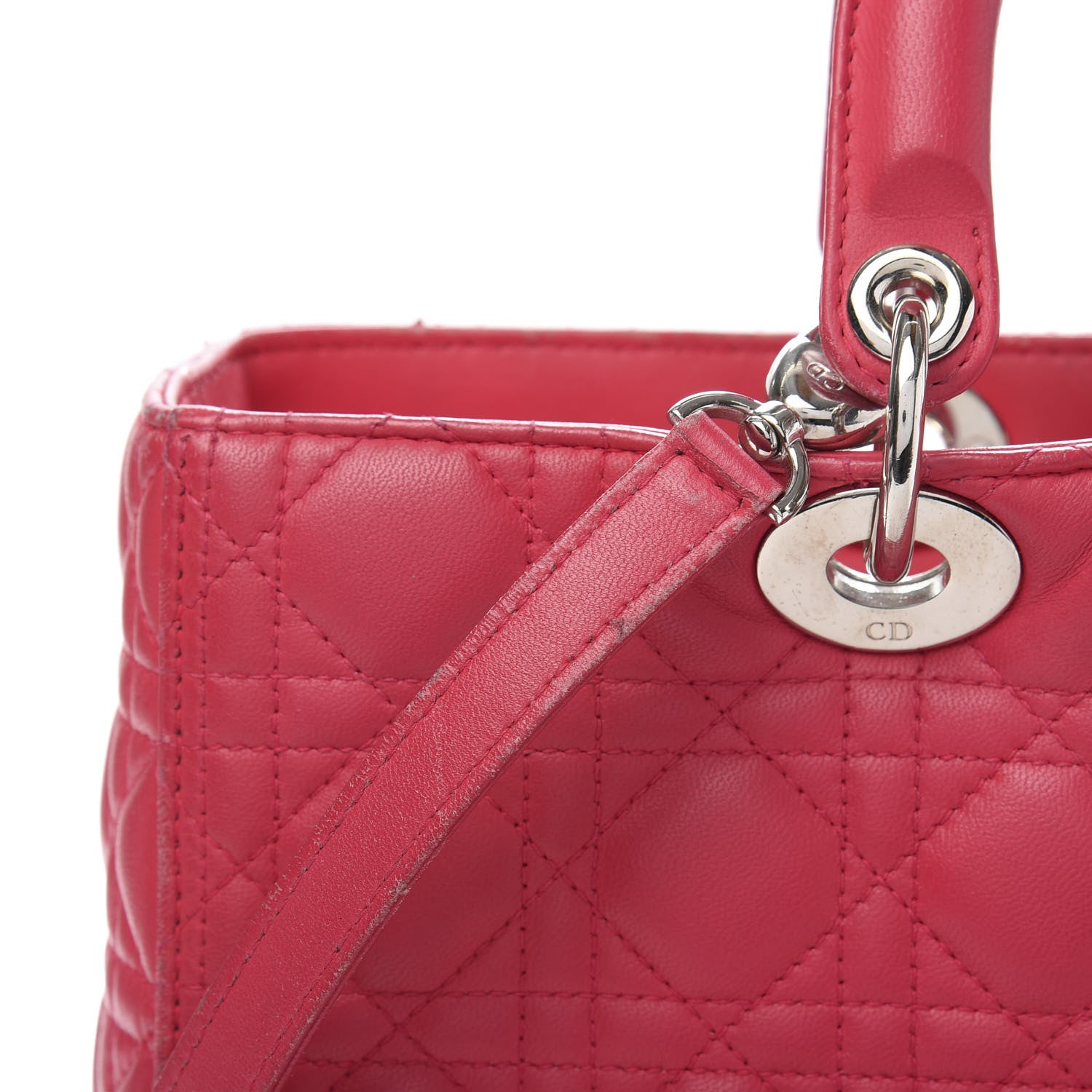 Christian Dior Lambskin Cannage Large Lady Dior Fuchsia 23 of 25