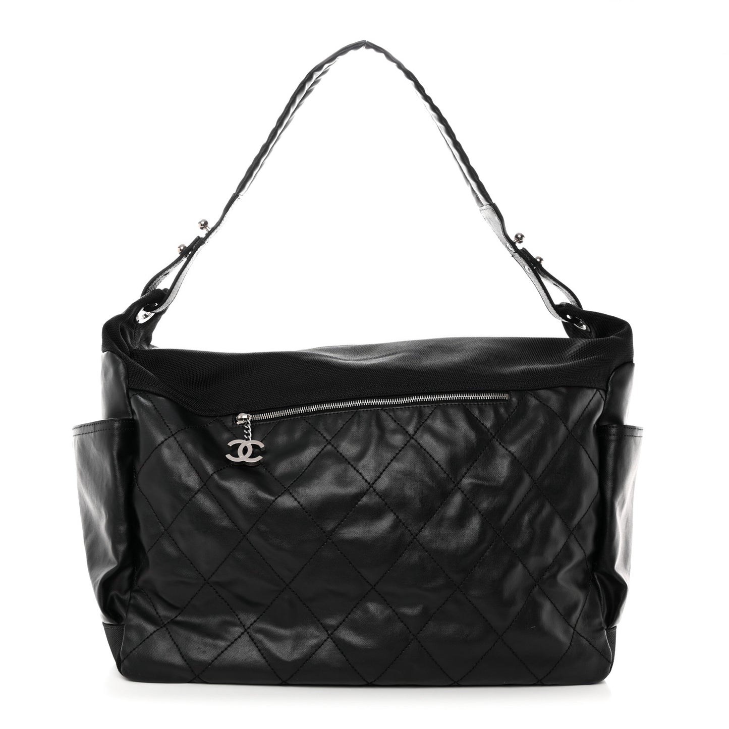 Coated Canvas Paris Biarritz XL Travel Bag Black