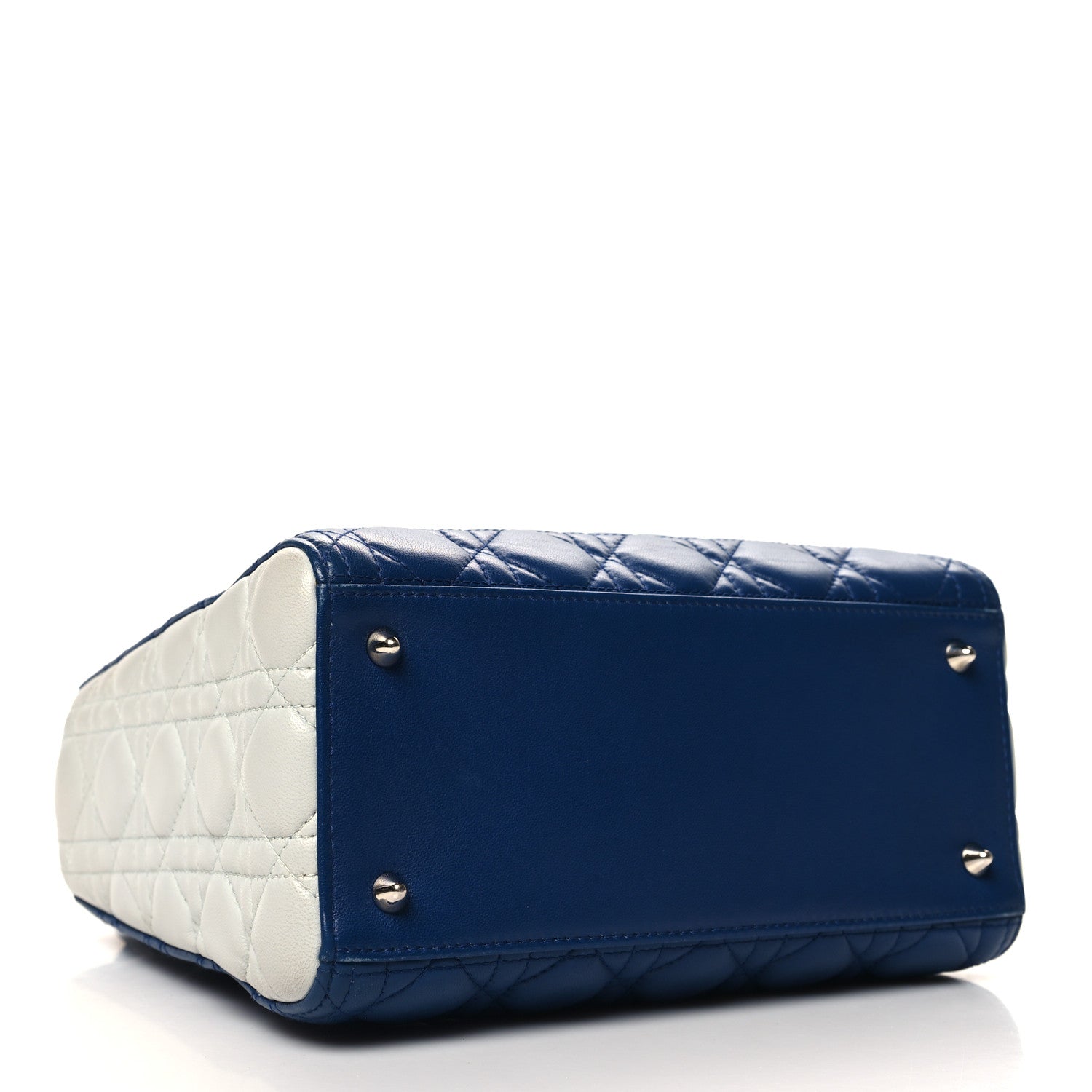 Christian Dior Lambskin Cannage Medium Tri-Color Lady Dior Blue Celeste Deep Green 4 of 11