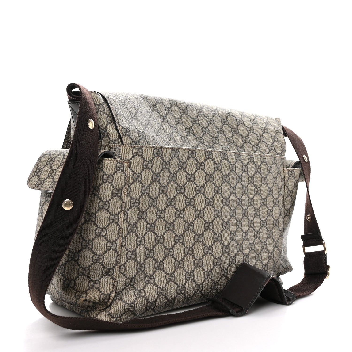 Gucci GG Plus Monogram Messenger Diaper Bag Dark Brown 3 of 10