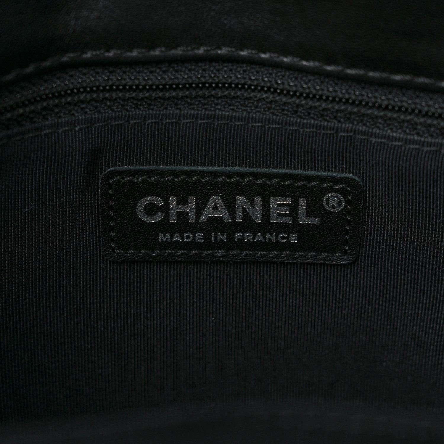 Chanel Lambskin Surpique Chevron Small Tote Black 6 of 10