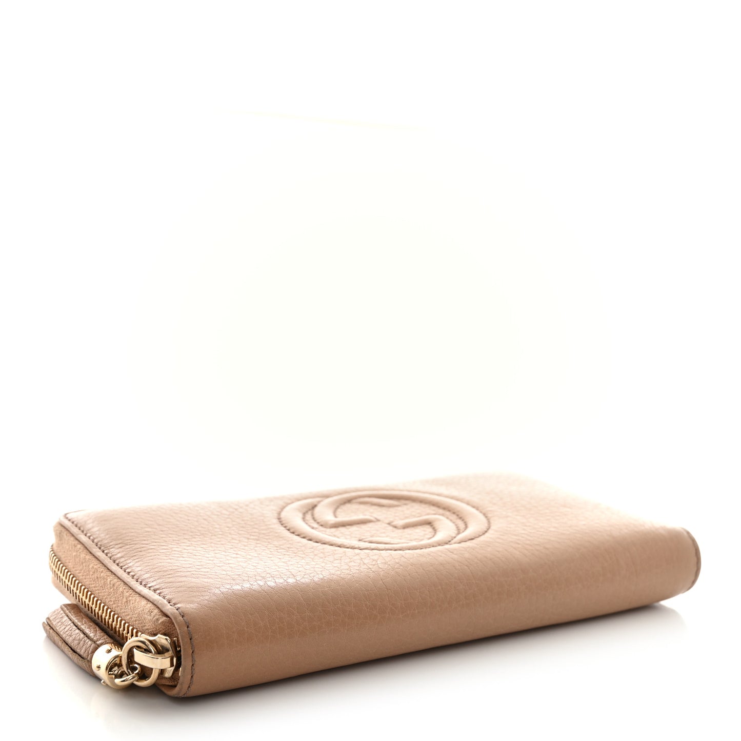 Pebbled Calfskin Soho Zip Around Wallet Camelia