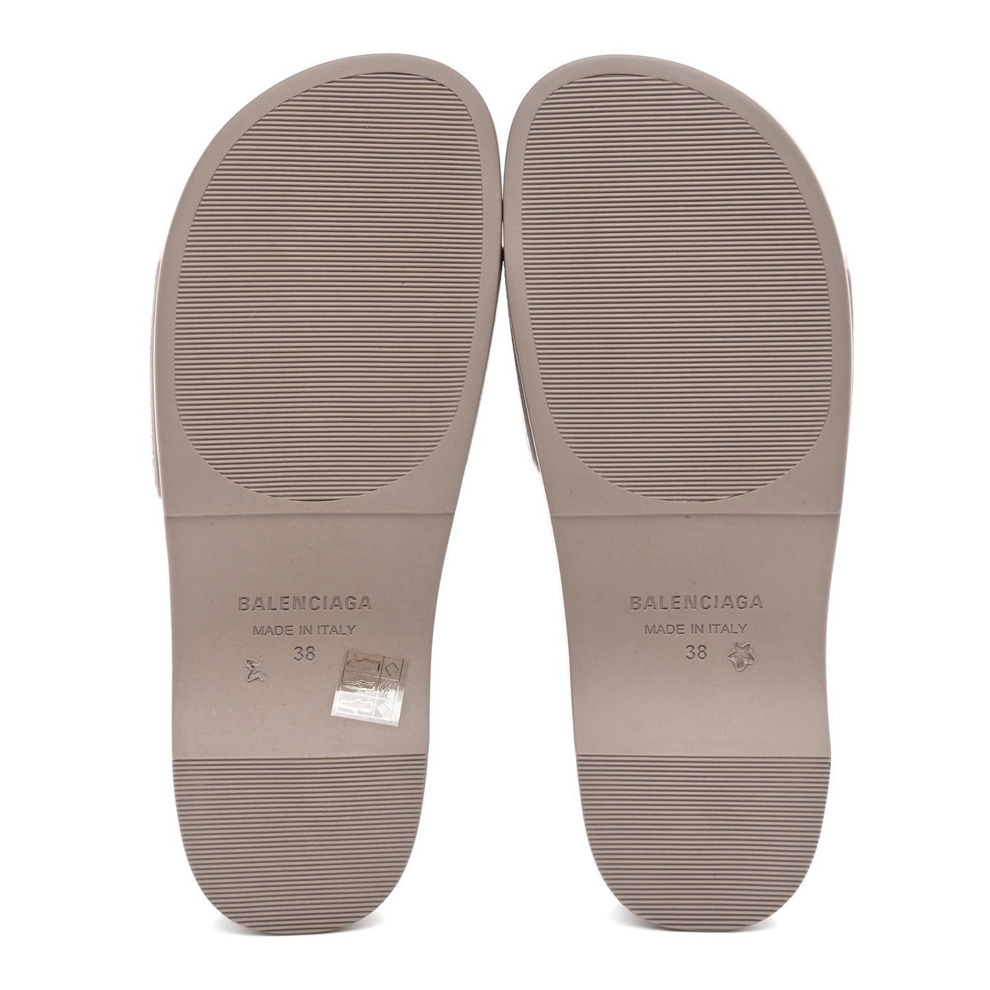 Rubber Allover Logo Womens Pool Wedge Slide Sandals 38 Dark Mink