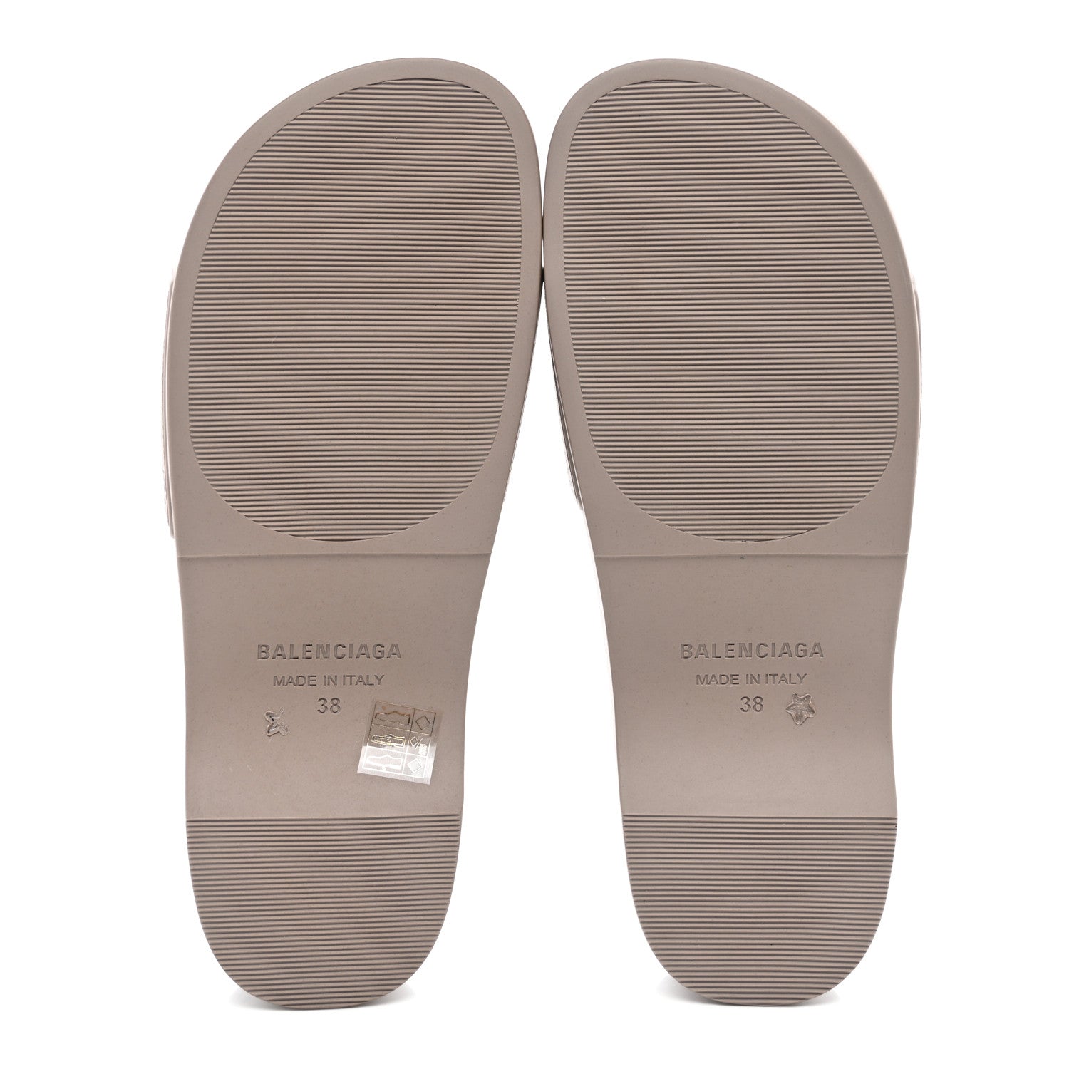 Balenciaga Rubber Allover Logo Womens Pool Wedge Slide Sandals 38 Dark Mink 5 of 8