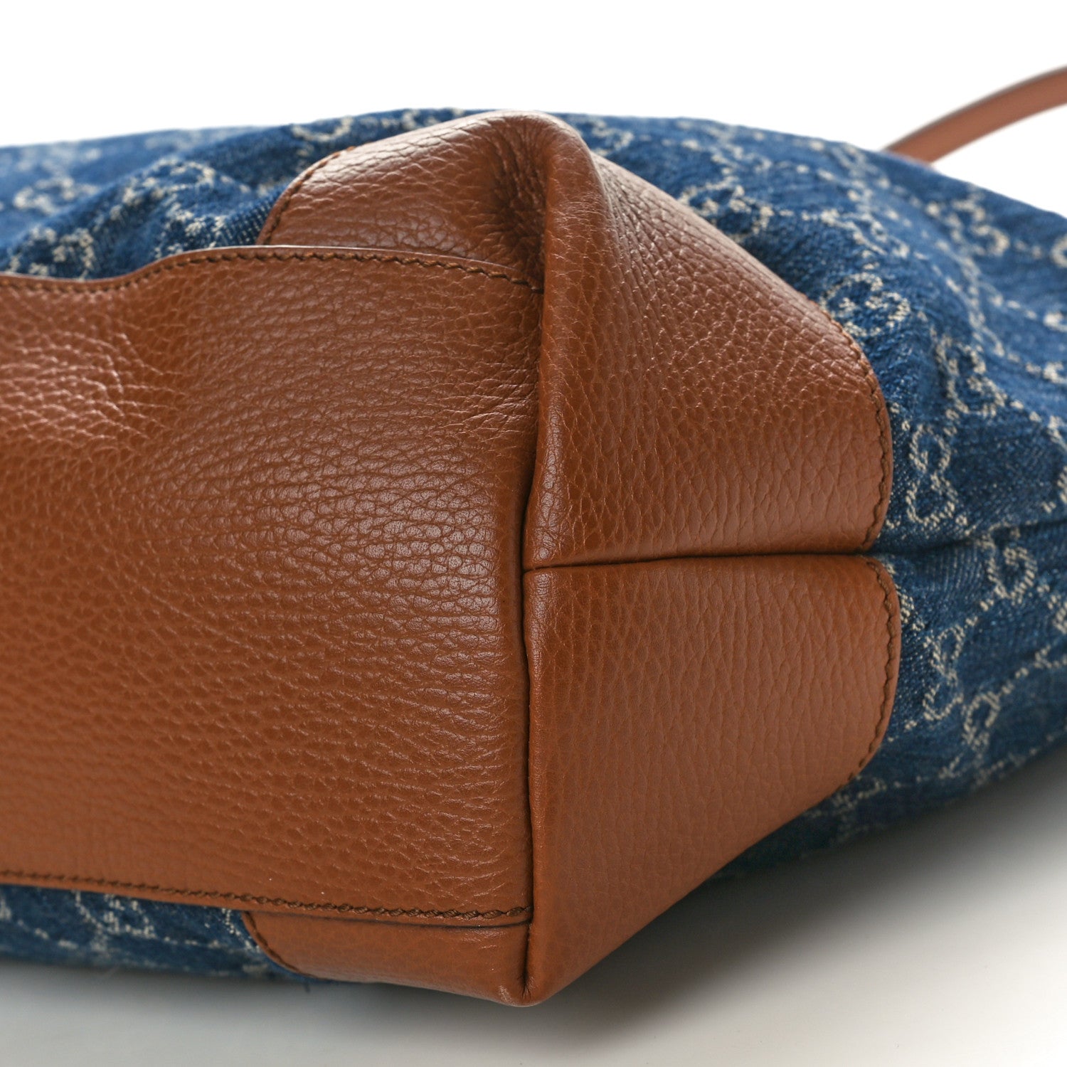 Gucci New Denim GG Monogram Medium Ophidia Shopping Tote Blue Tea Cuir 10 of 10