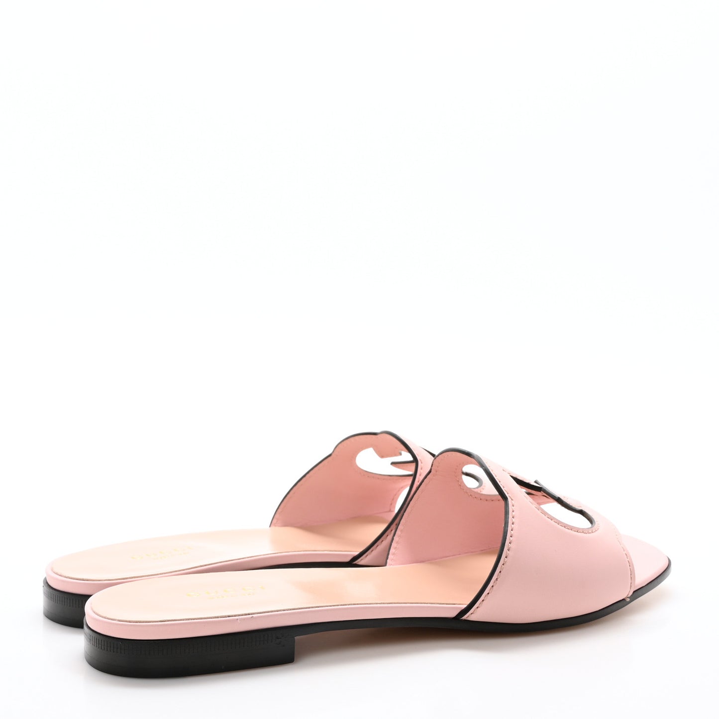 Cosmos Softy Calfskin Interlocking G Cut Out Slide Sandals 40 Candy Cotton