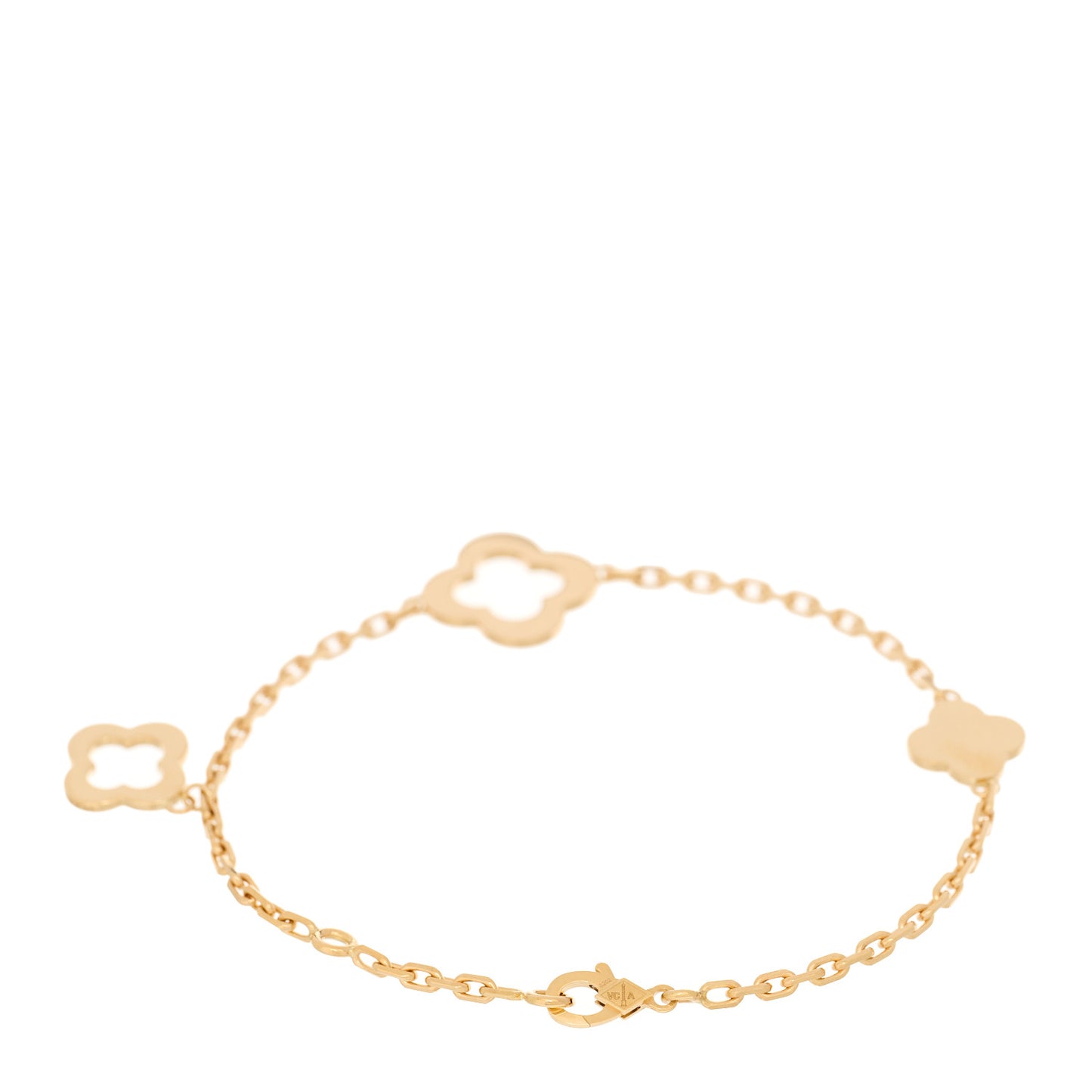 18K Yellow Gold 3 Motifs Byzantine Alhambra Bracelet