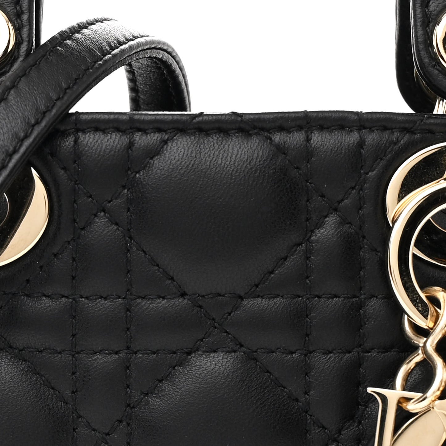 Lambskin Cannage Micro Lady Dior Black