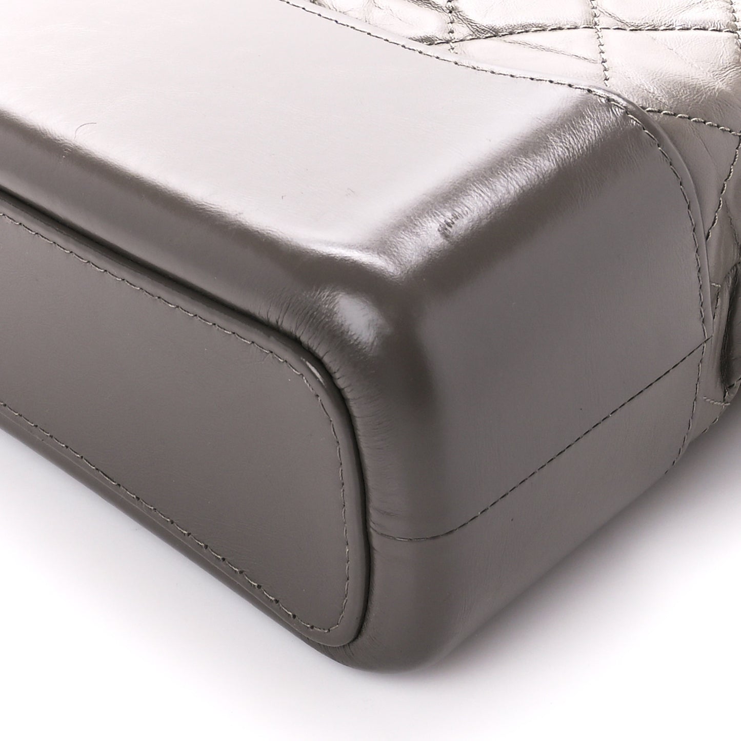 Aged Calfskin Quilted Medium Gabrielle Hobo Grey