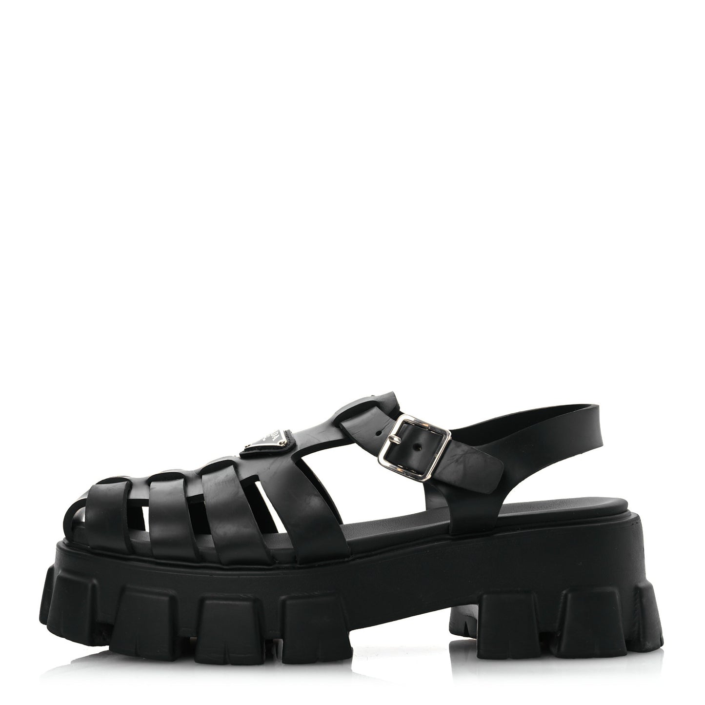 Foam Rubber Triangle Logo Monolith 55mm Cage Sandals 40 Black