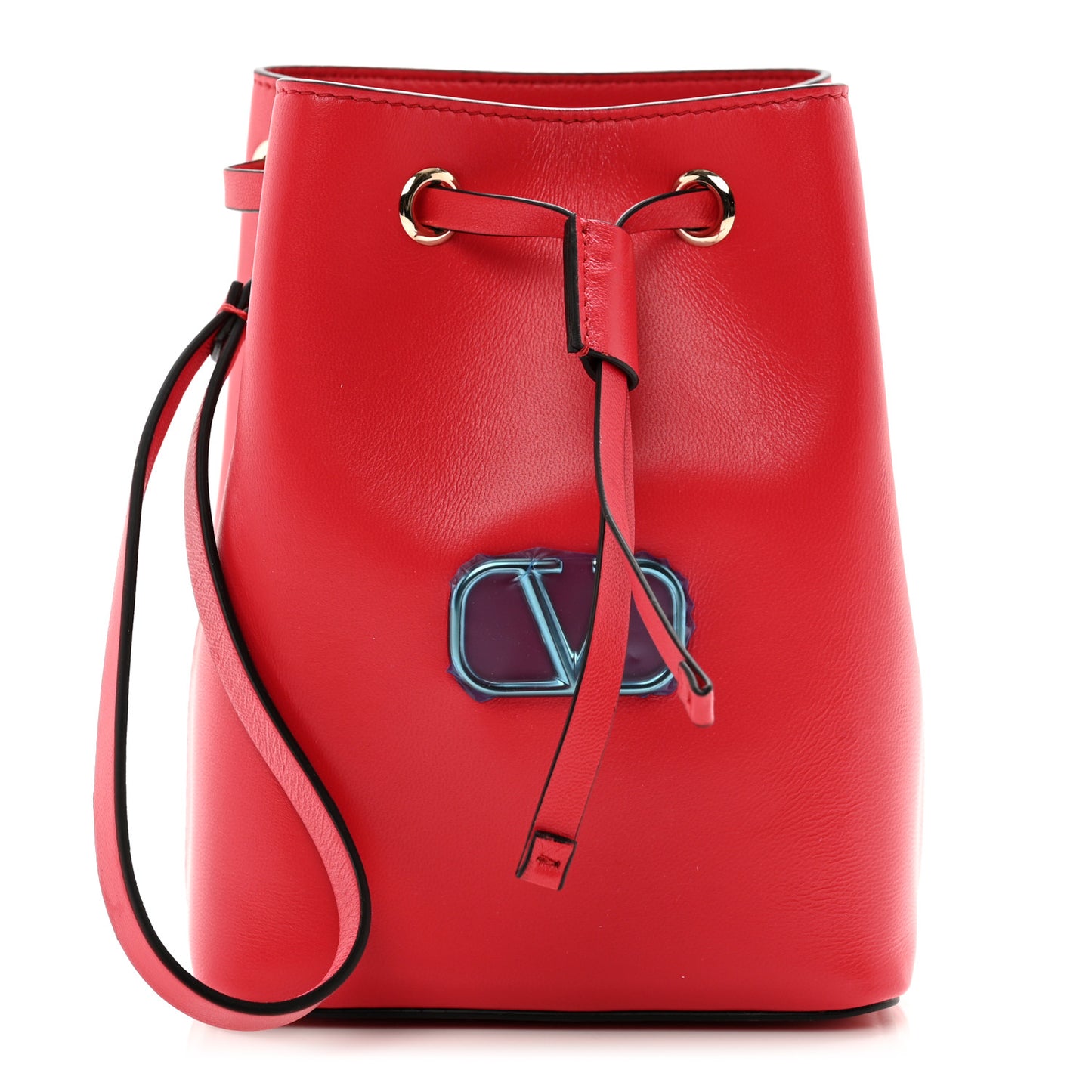 Nappa Mini Vlogo Bucket Bag Rouge Pur