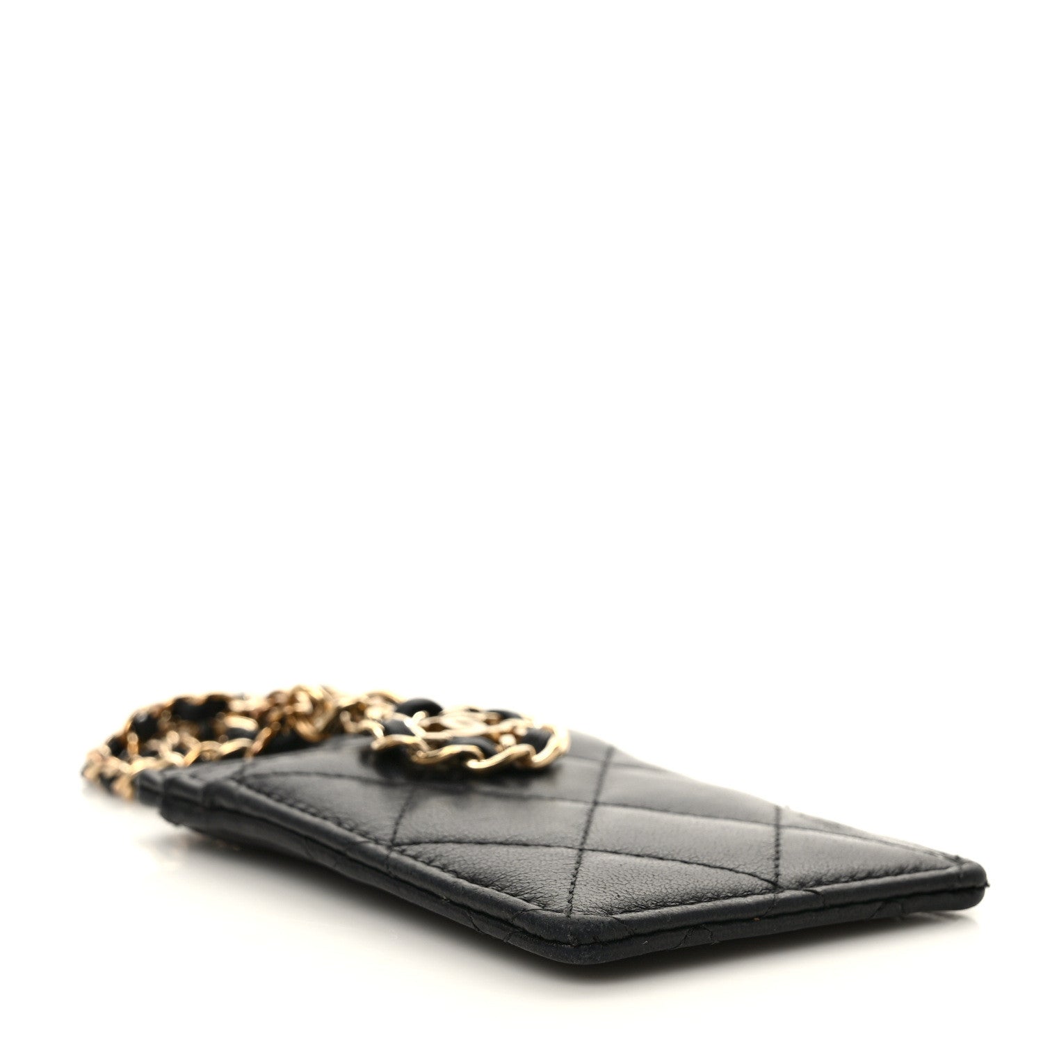 Chanel Lambskin Quilted Card Holder On Chain Black 4 of 8
