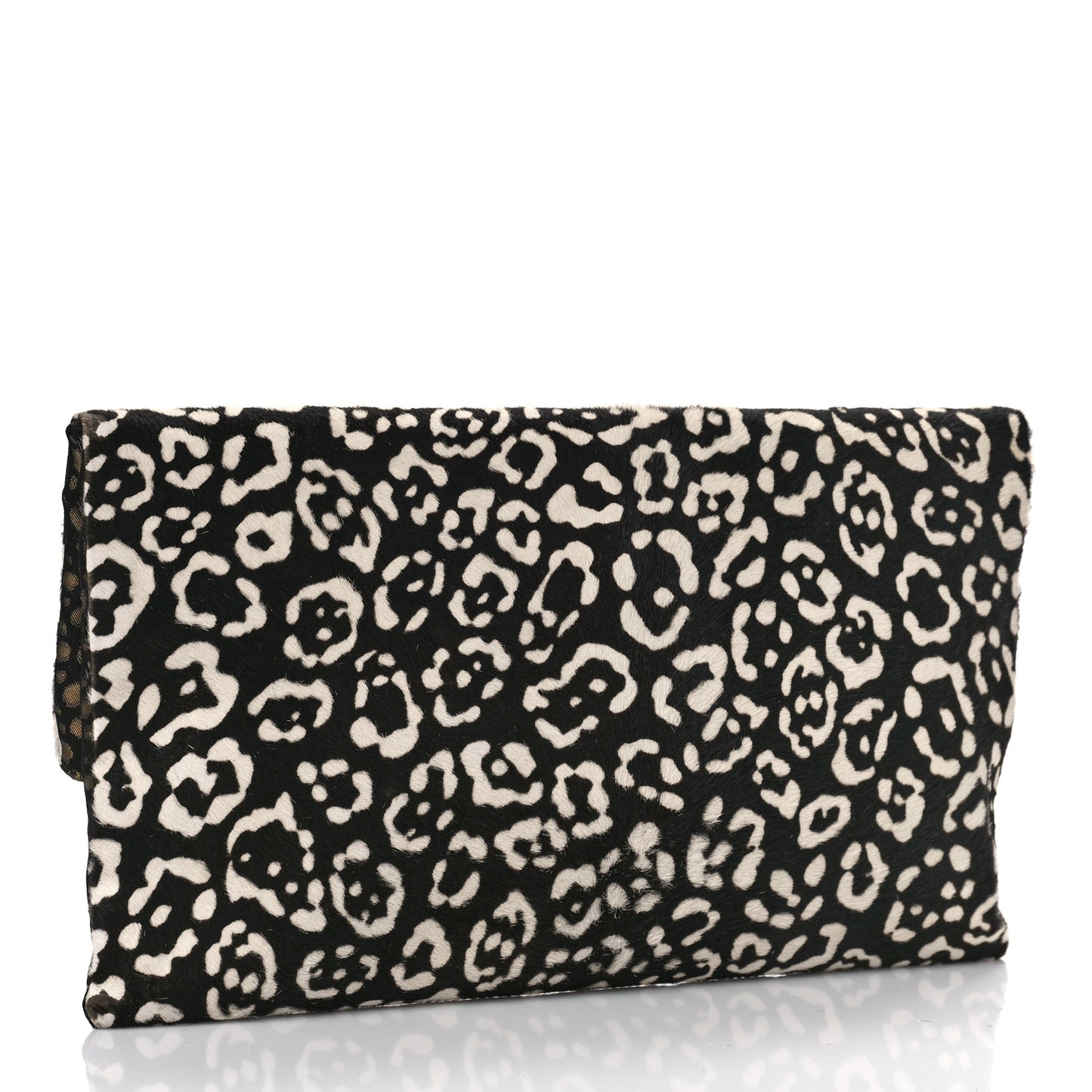 Calf Hair Stingray Leopard Print Chameleon Foldover Clutch Multicolor