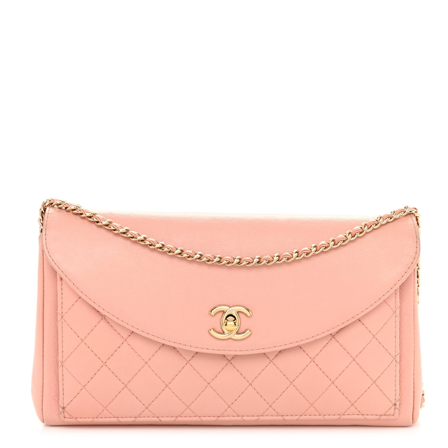 Iridescent Calfskin Smart Pocket Flap Bag Pink