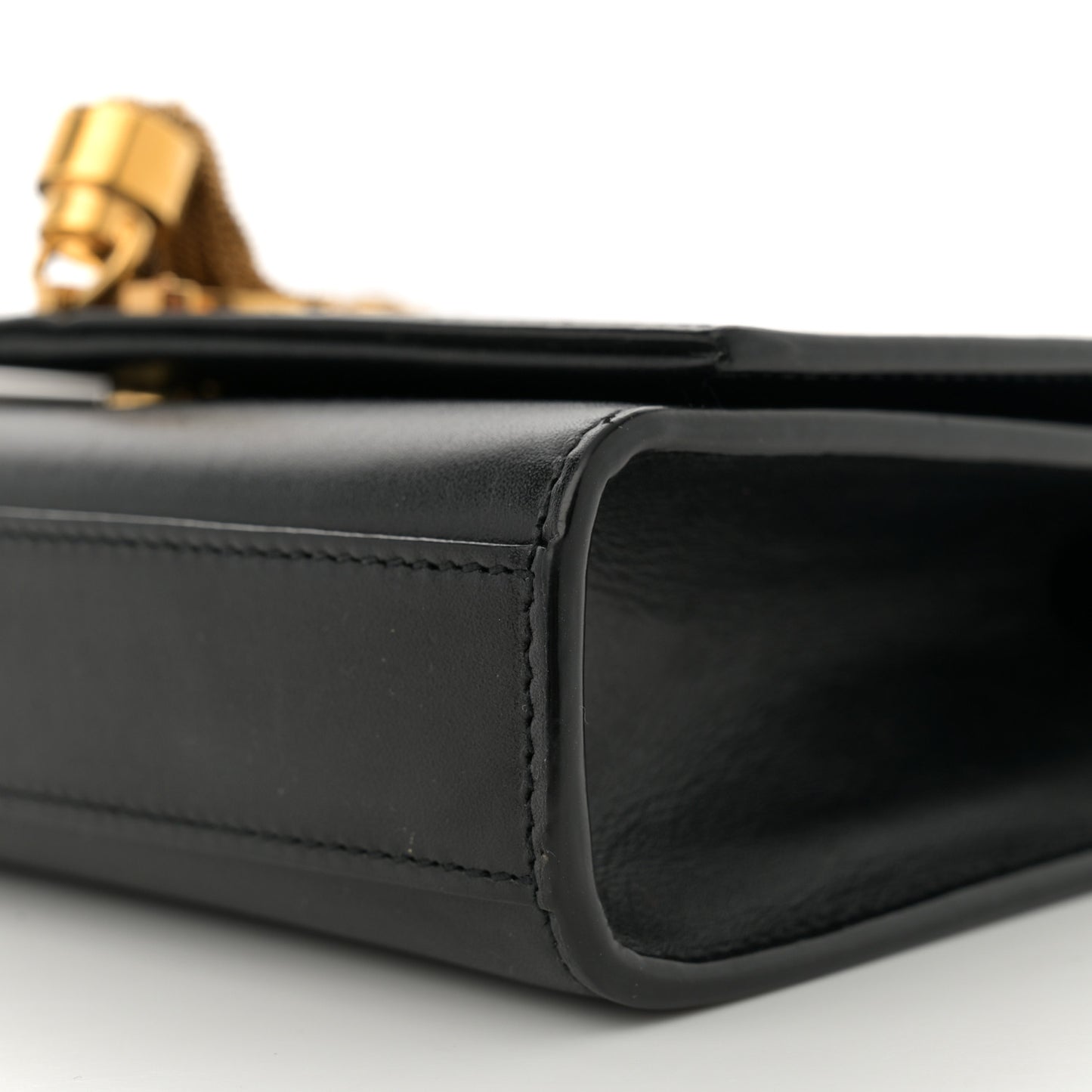 Calfskin Small Classic Monogram Kate Tassel Satchel Black