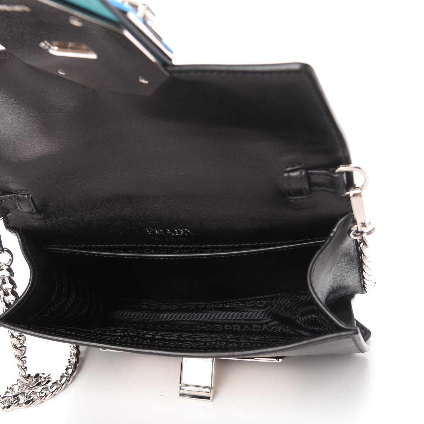 City Calf Crystal Embellished Ribbon Bag Black Jade