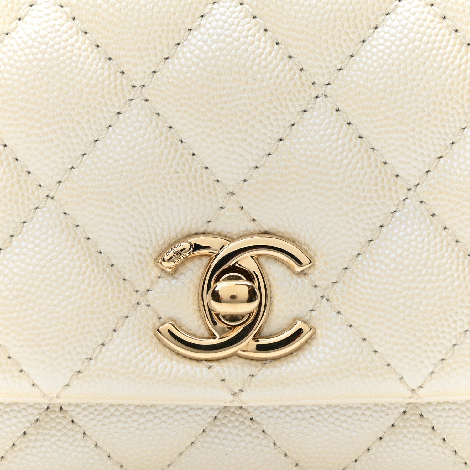 Chanel Iridescent Caviar Quilted Extra Mini Coco Handle Flap White 8 of 10